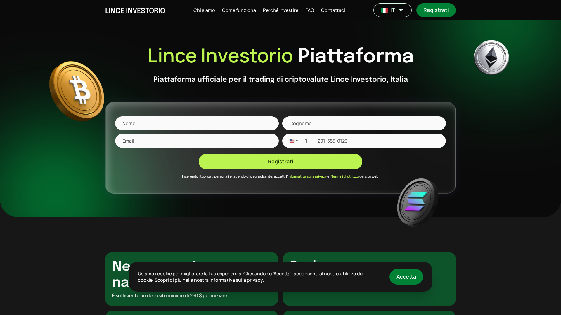 Screenshot of linceinvestorio.com