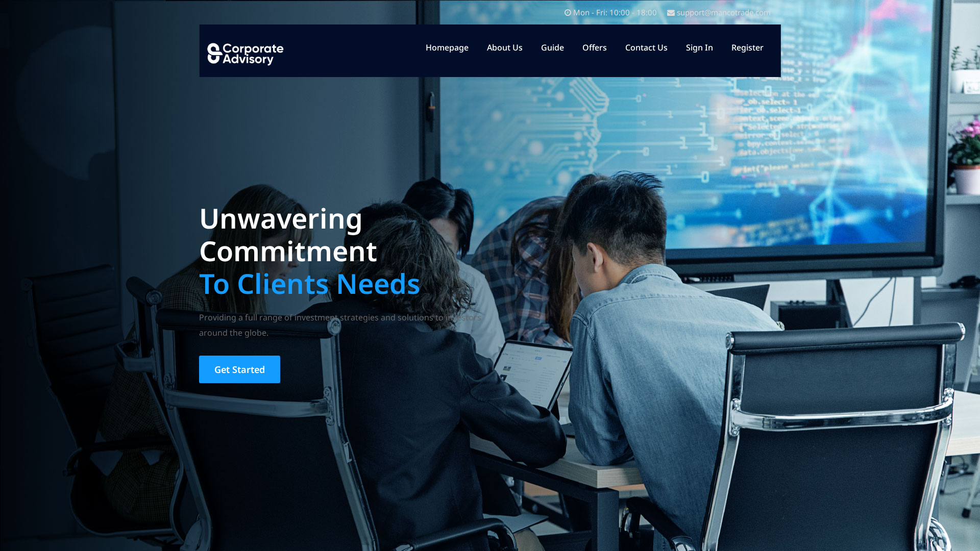 Screenshot of mancotrade.com