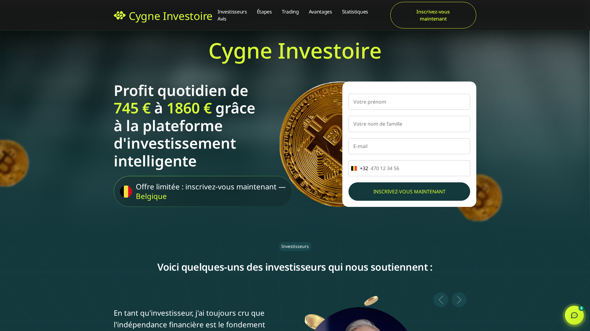 Screenshot of cygne-investoire.site