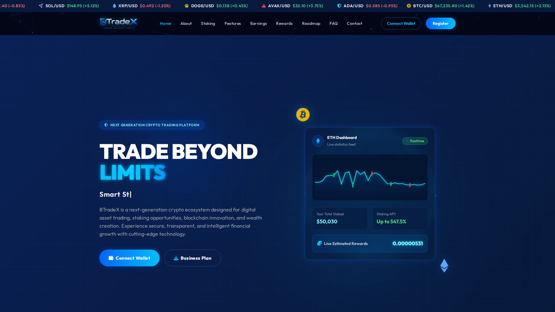 Screenshot of btradex.us