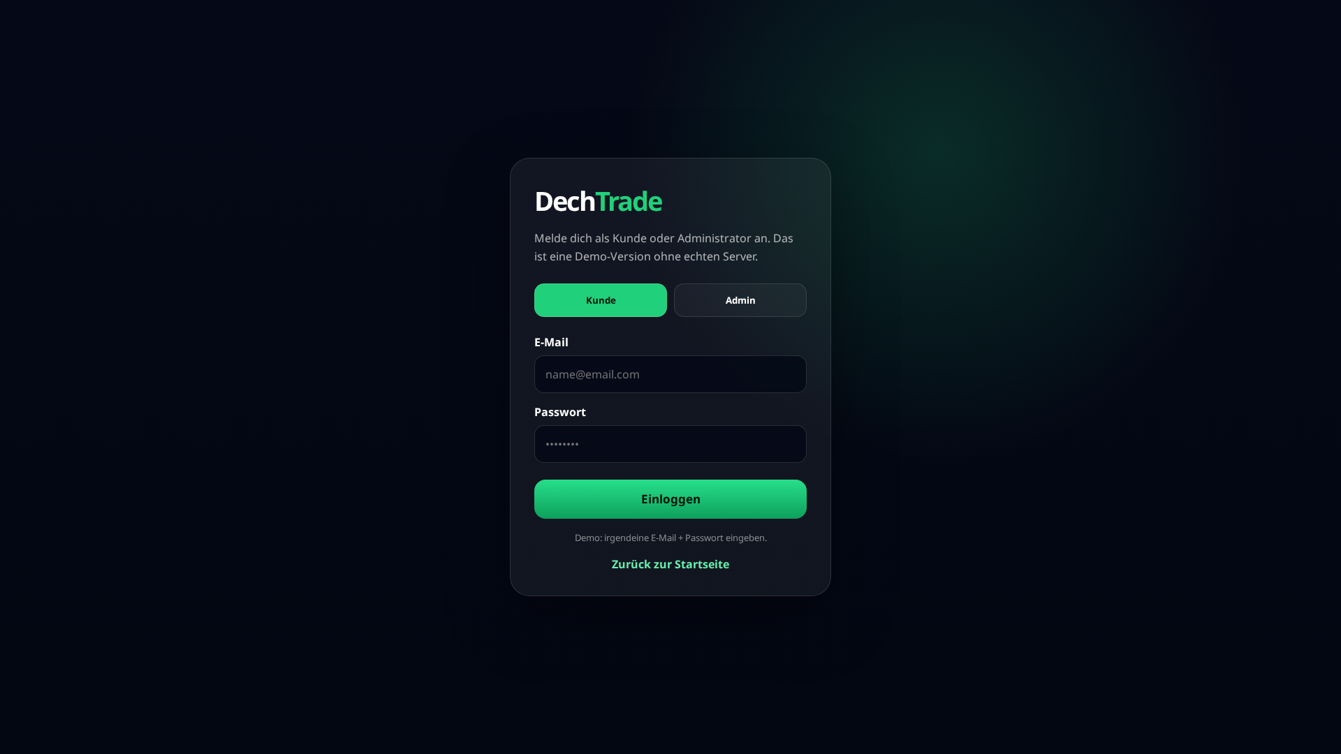 Screenshot of dech.trade