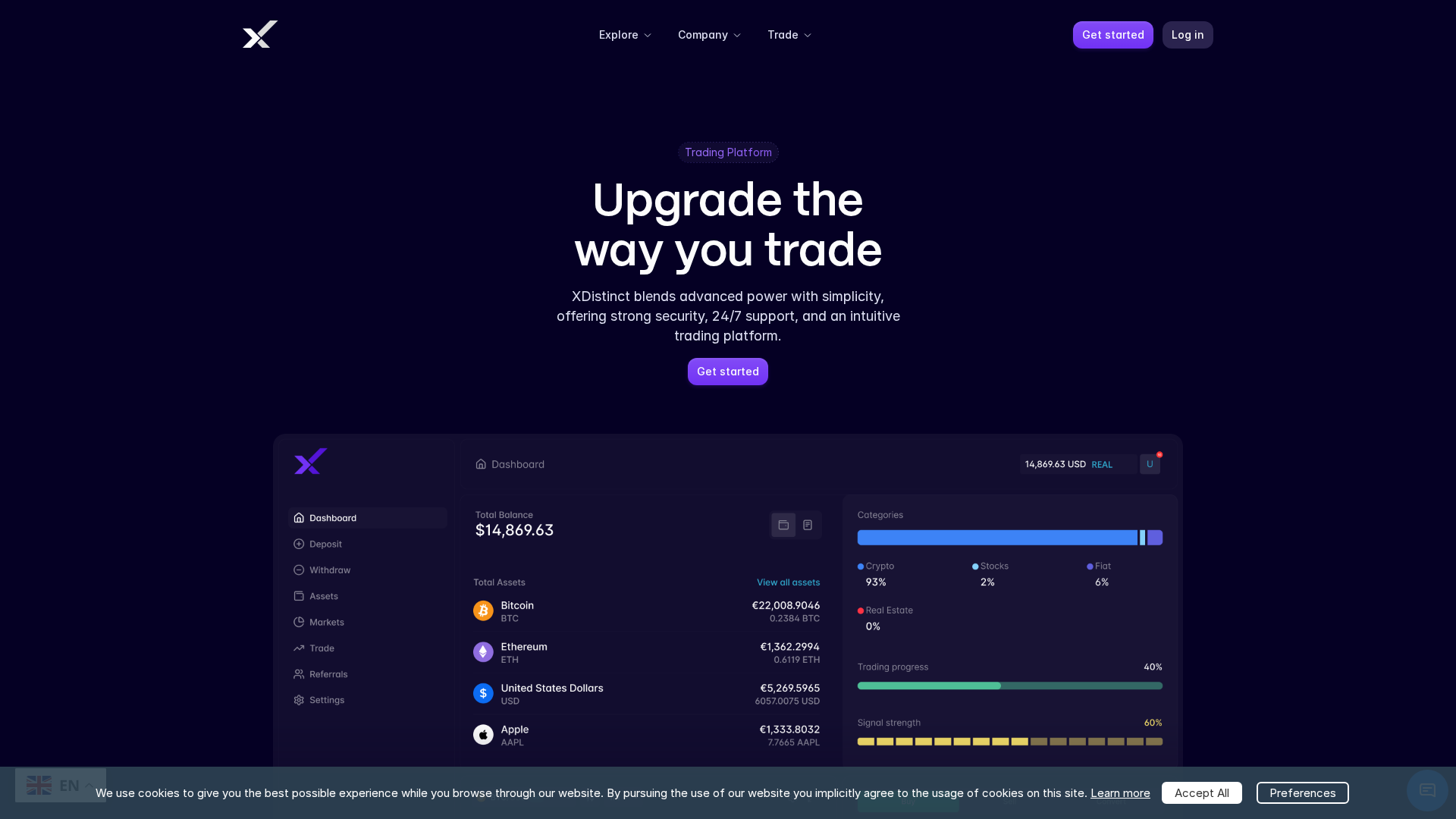 Screenshot of xdistinctfinance.com