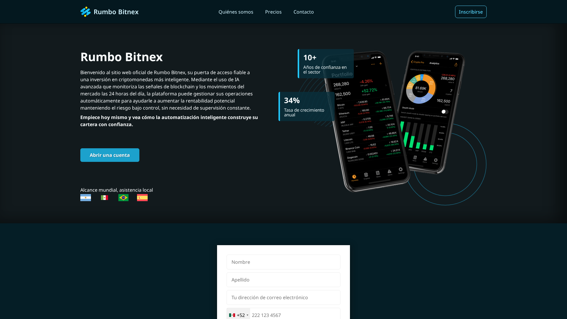 Screenshot of rumbo-bitnex.com