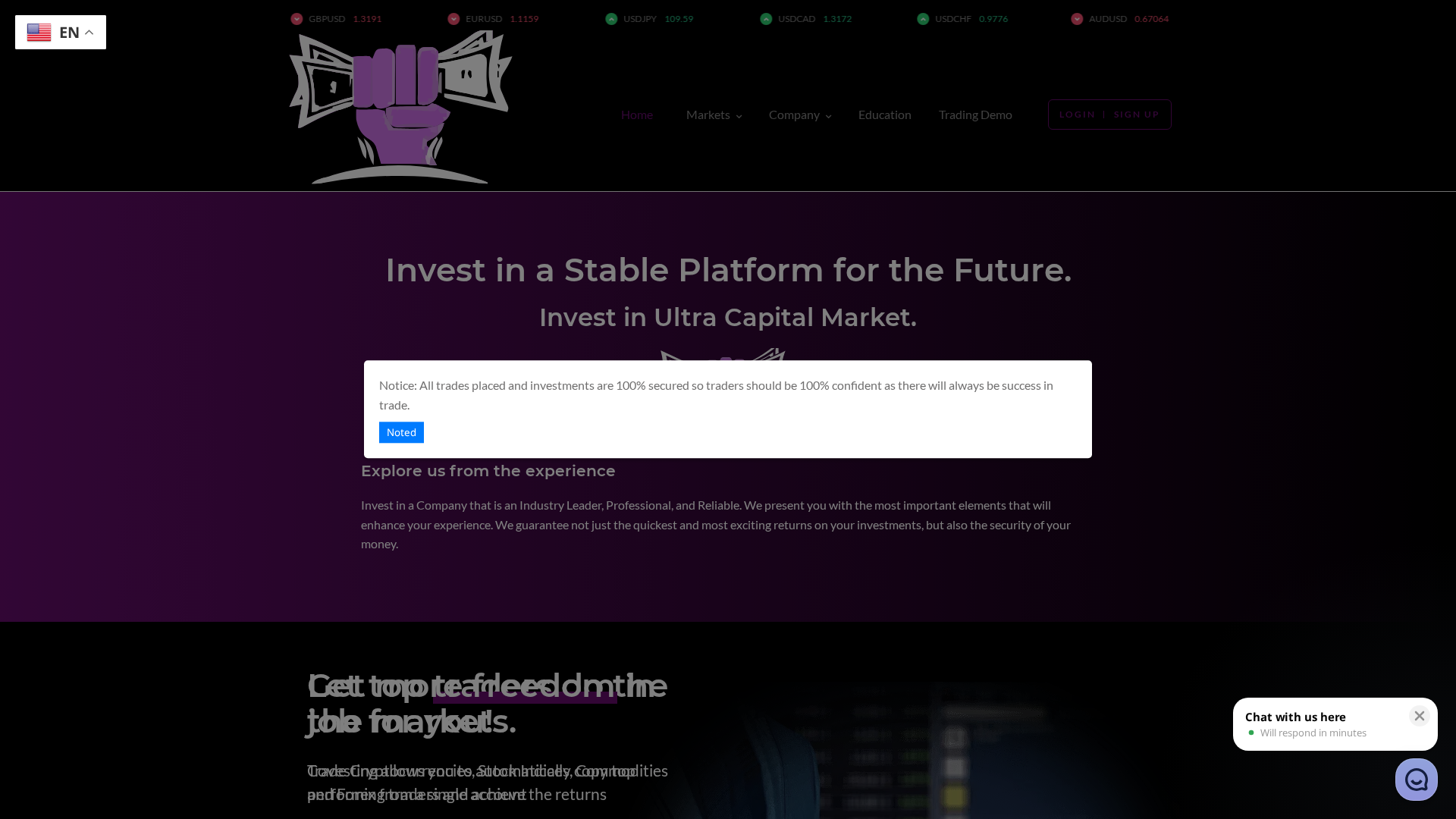 Screenshot of ultracapitalmarket.org