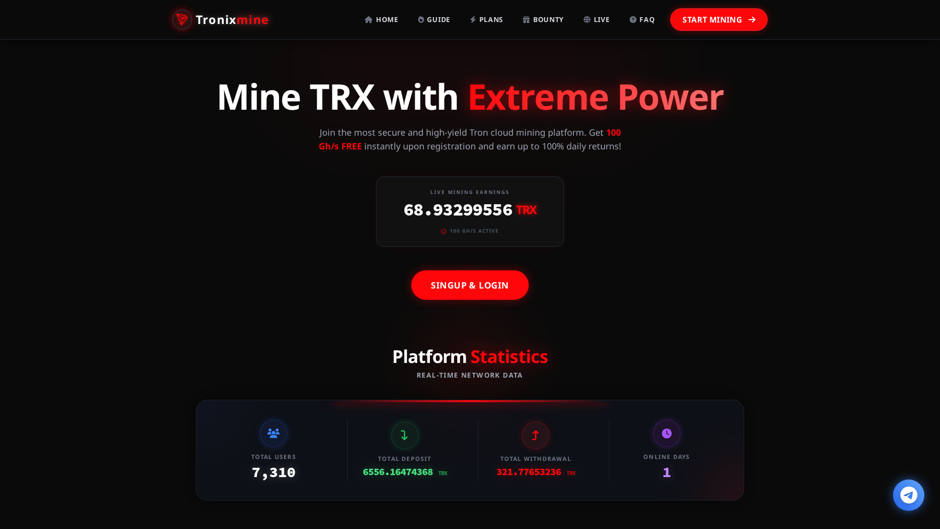Screenshot of tronixmine.fun