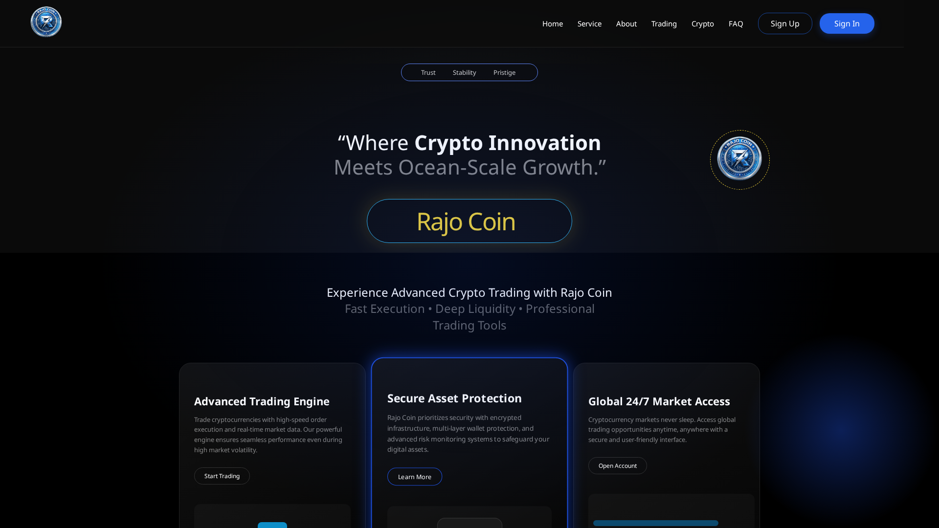 Screenshot of rajocoin.live