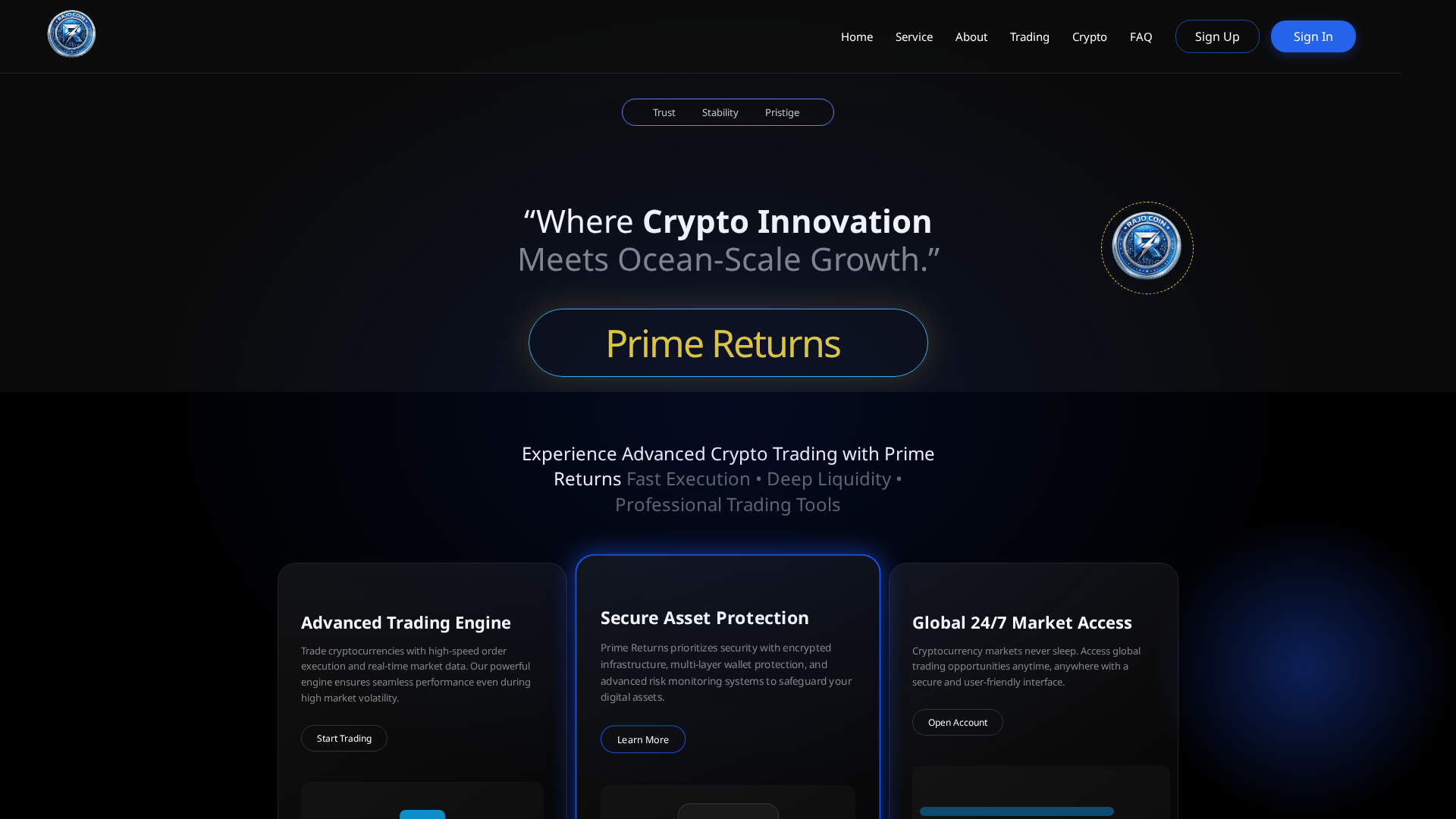 Screenshot of primereturns.live