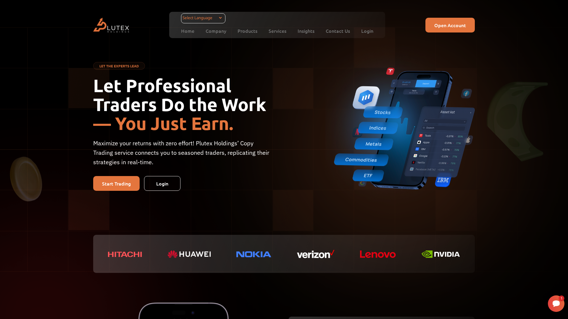 Screenshot of plutexholdings.com