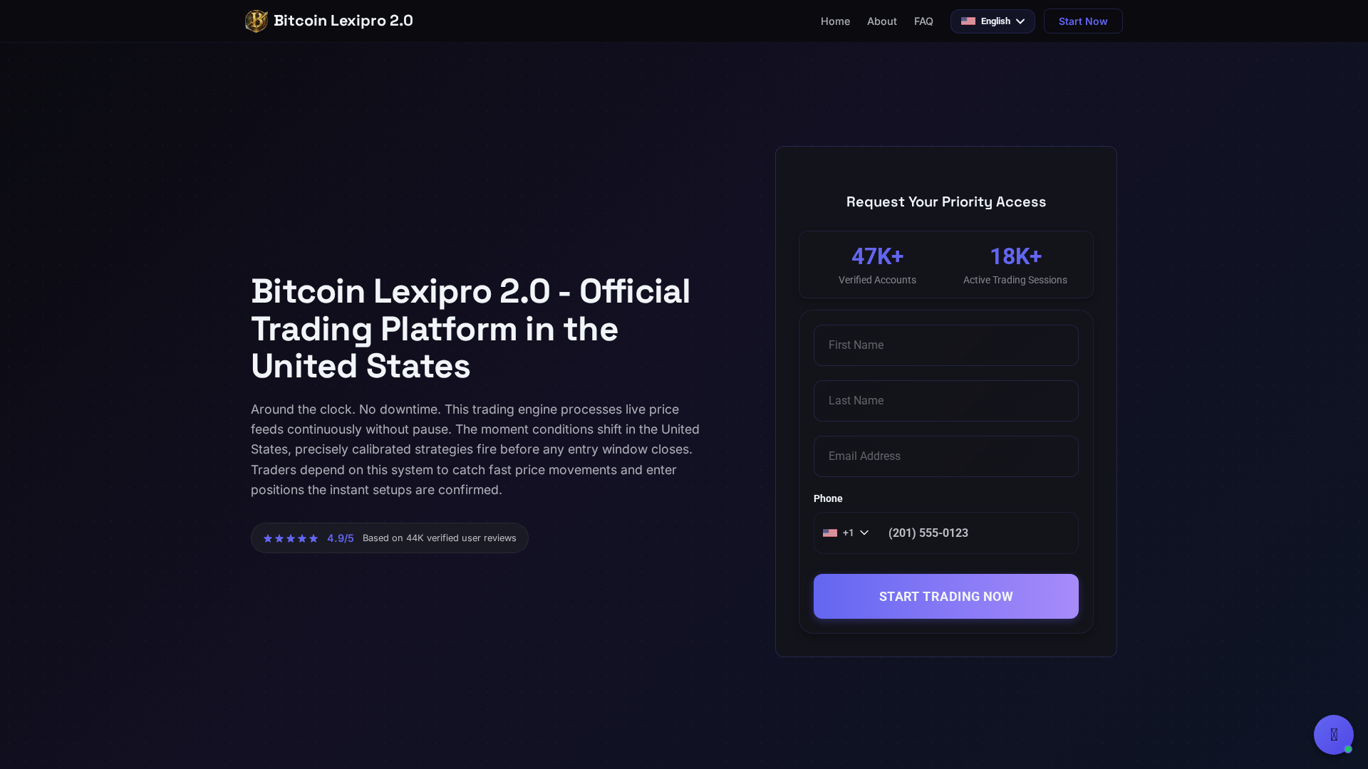 Screenshot of bitcoinlexipro2.com