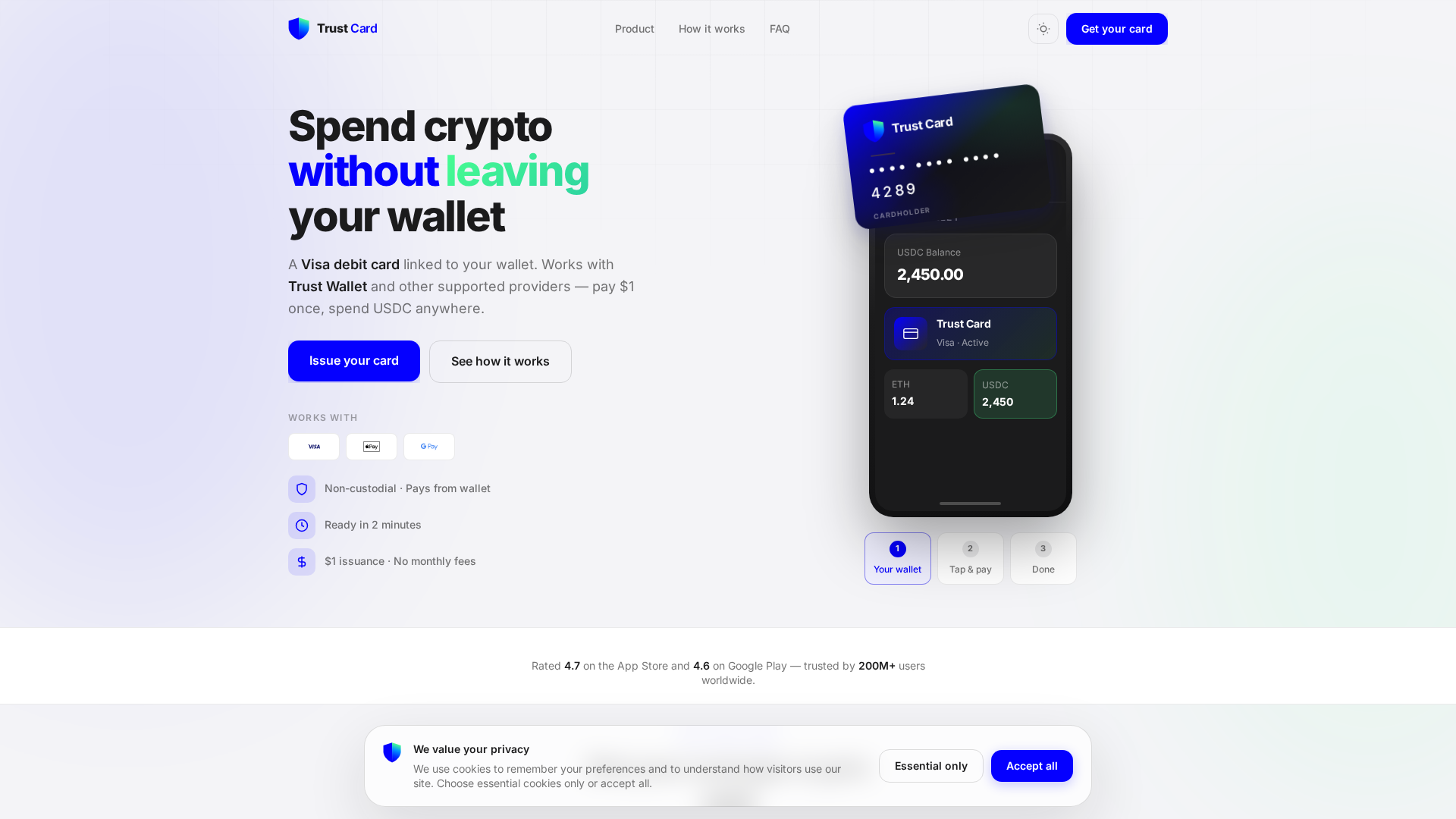 Screenshot of gettrustcard.xyz