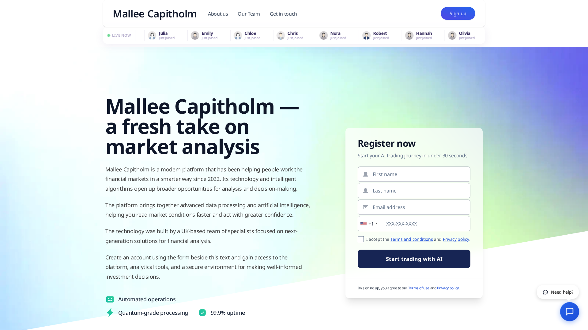 Screenshot of malleecapitholm-aibot.com