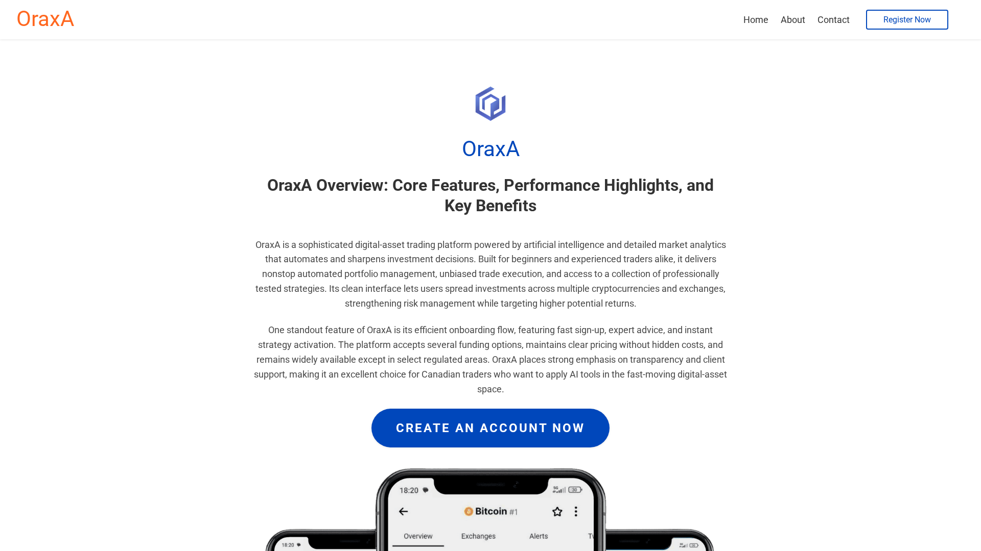 Screenshot of oraxa-ai.com