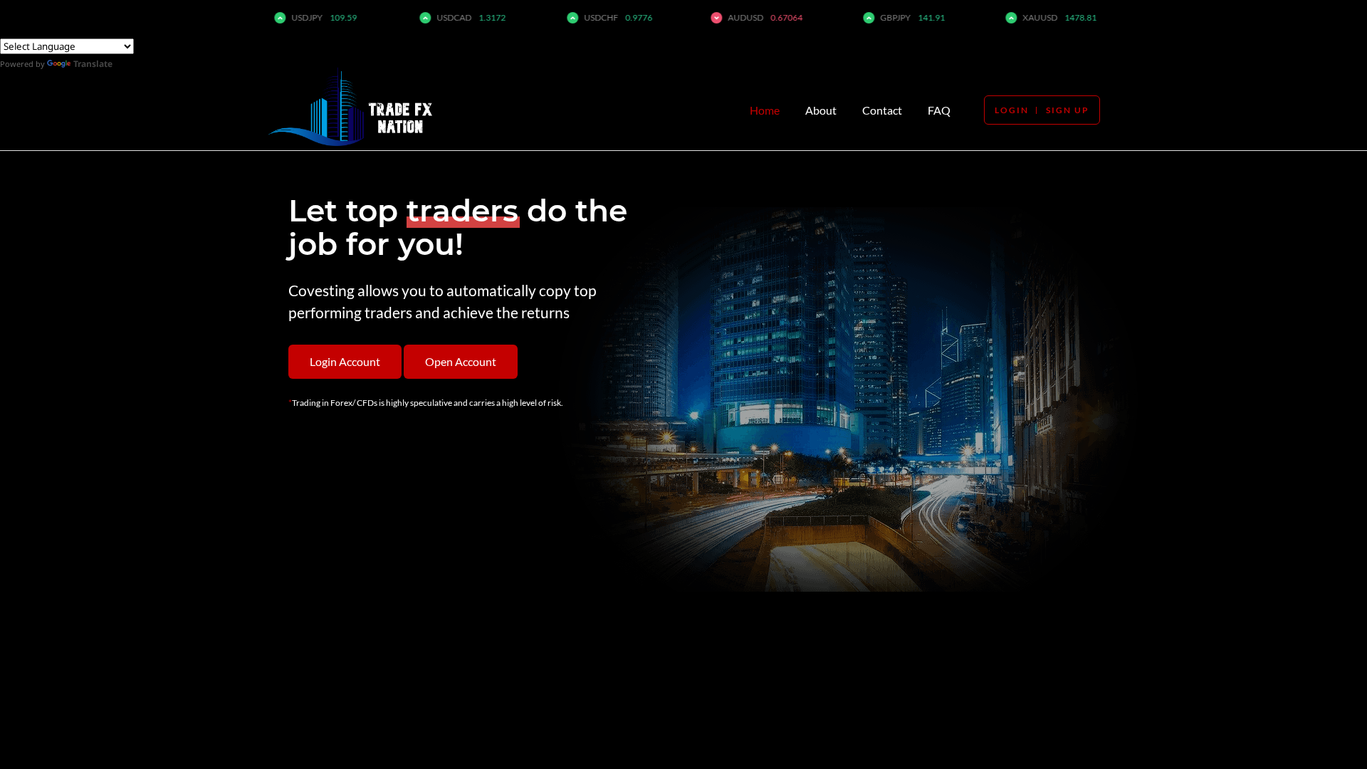 Screenshot of tradenationfxmarket.llc