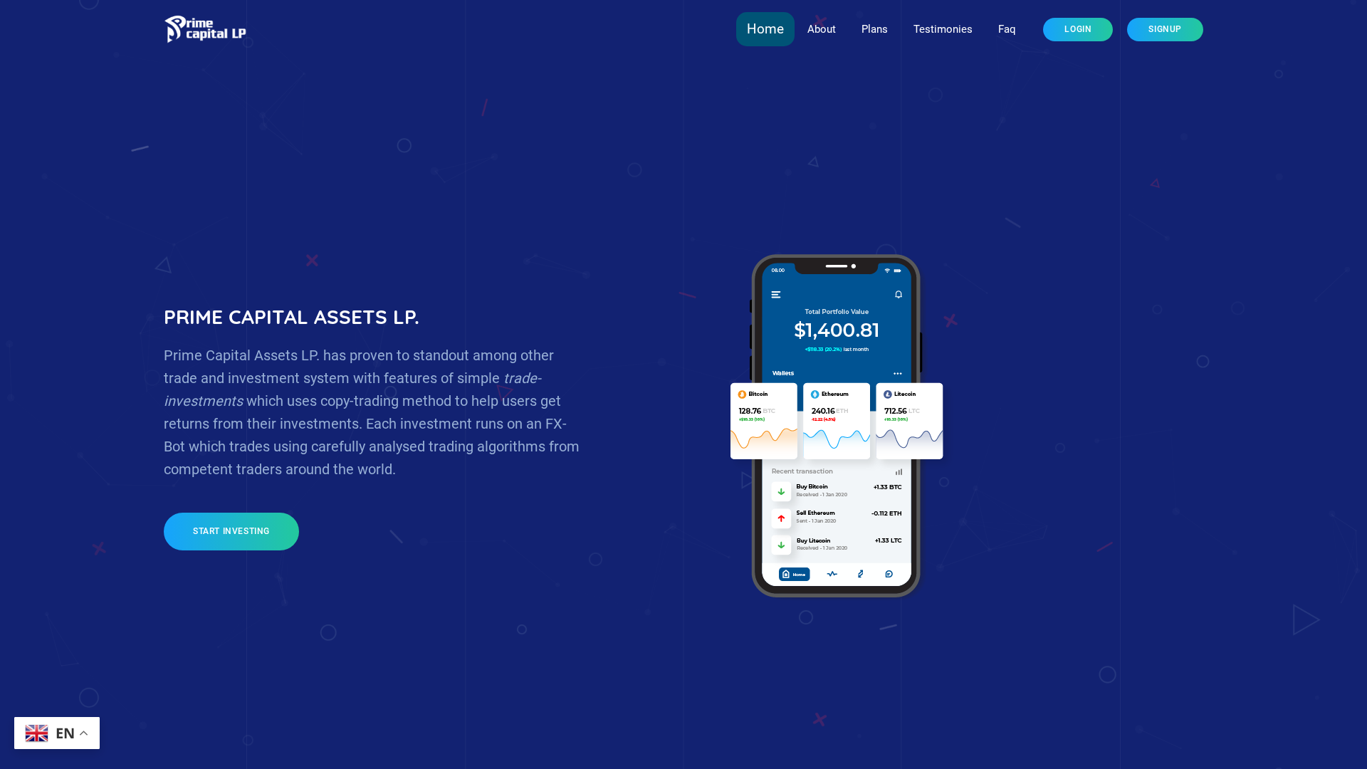 Screenshot of primecapitco.com