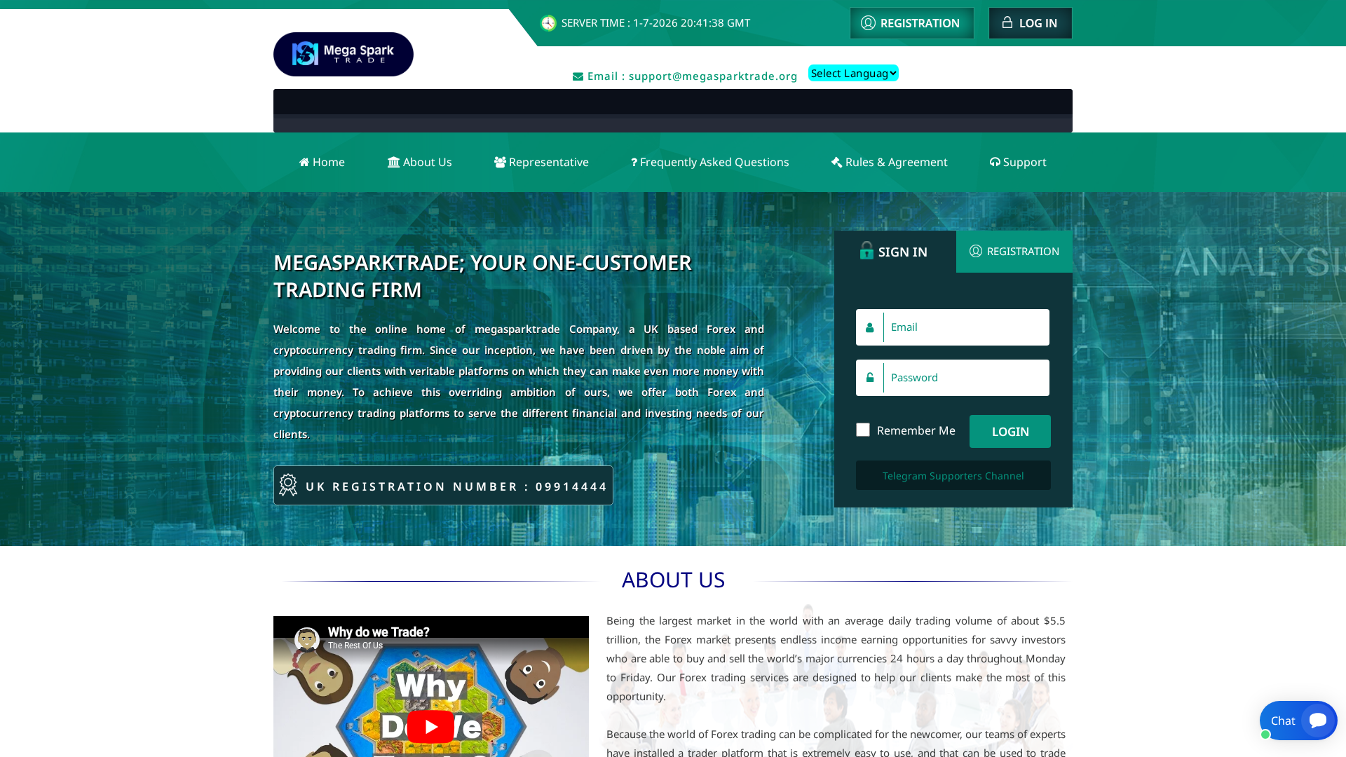 Screenshot of megasparktrade.org