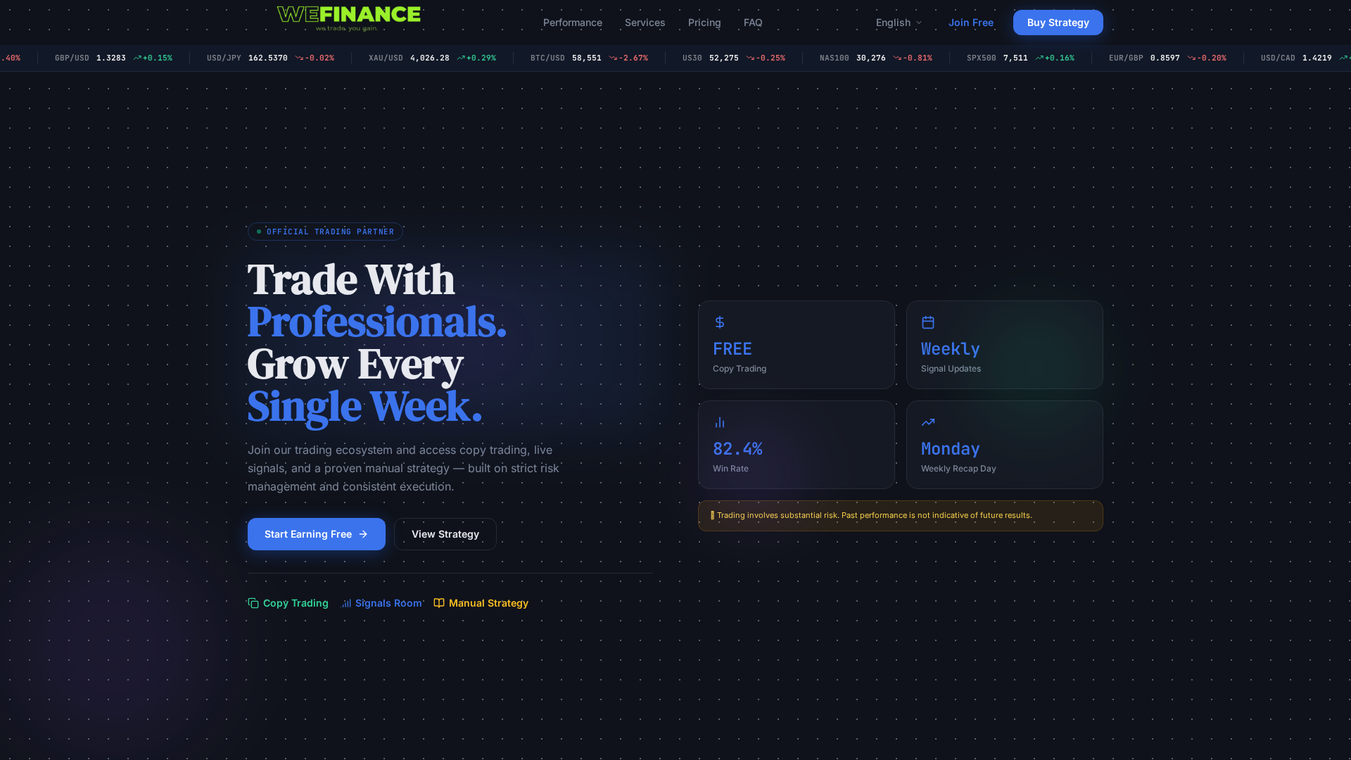 Screenshot of wefinancetrading.com