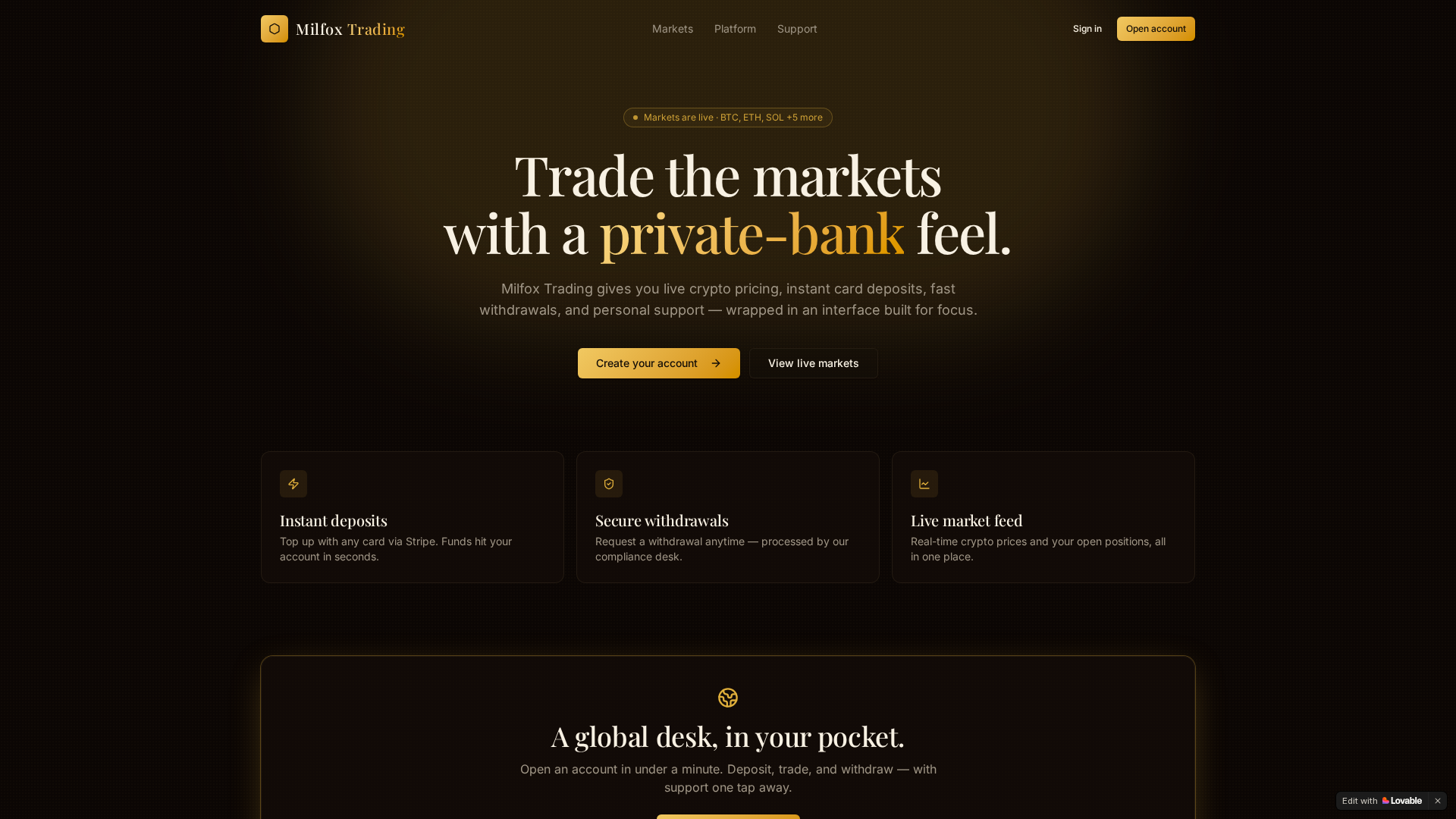 Screenshot of getmilfoxtrade.com