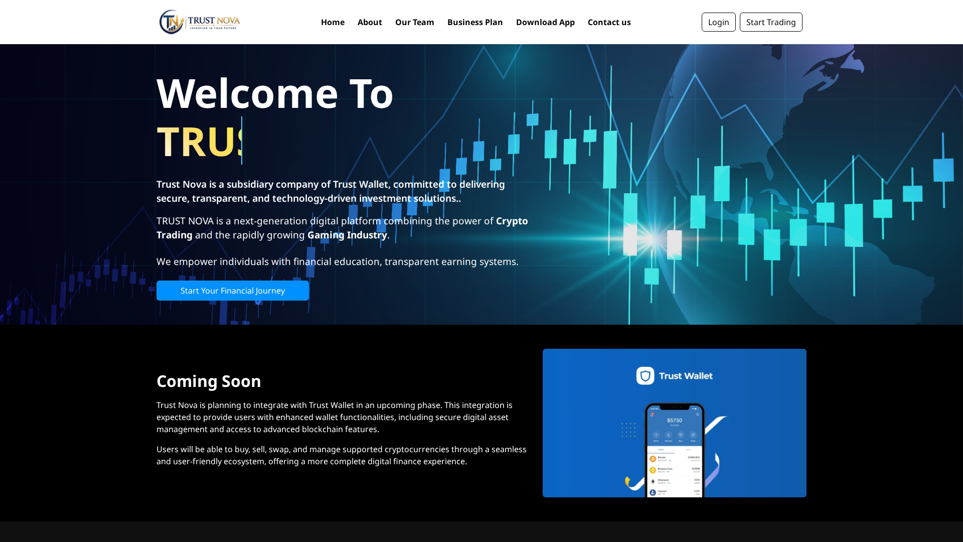 Screenshot of novaatrade.net