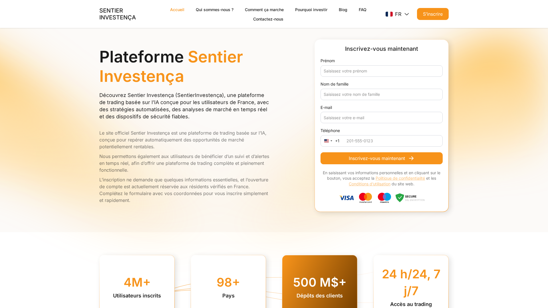 Screenshot of sentierinvestenca.com
