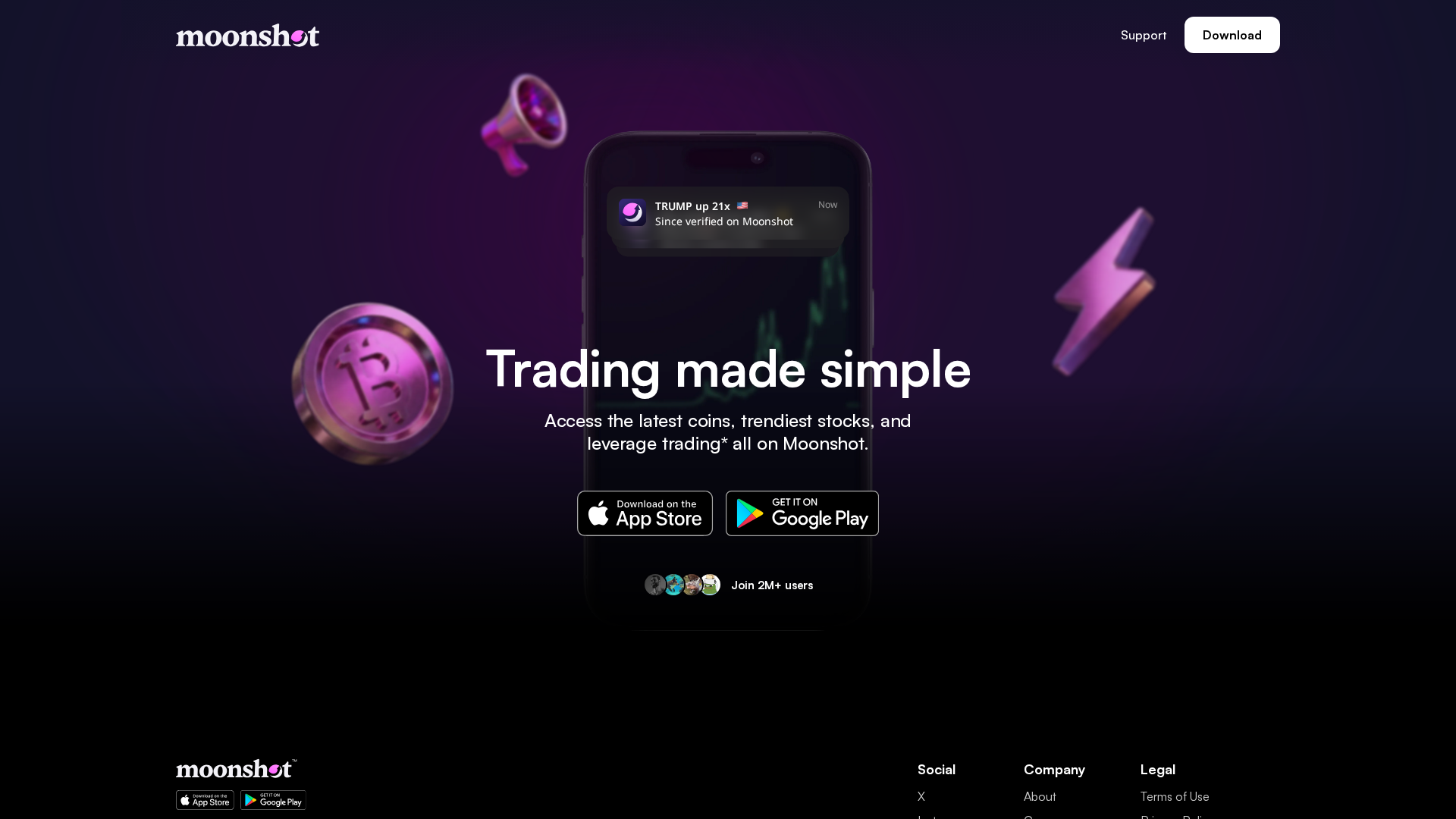 Screenshot of mooonshot.pro