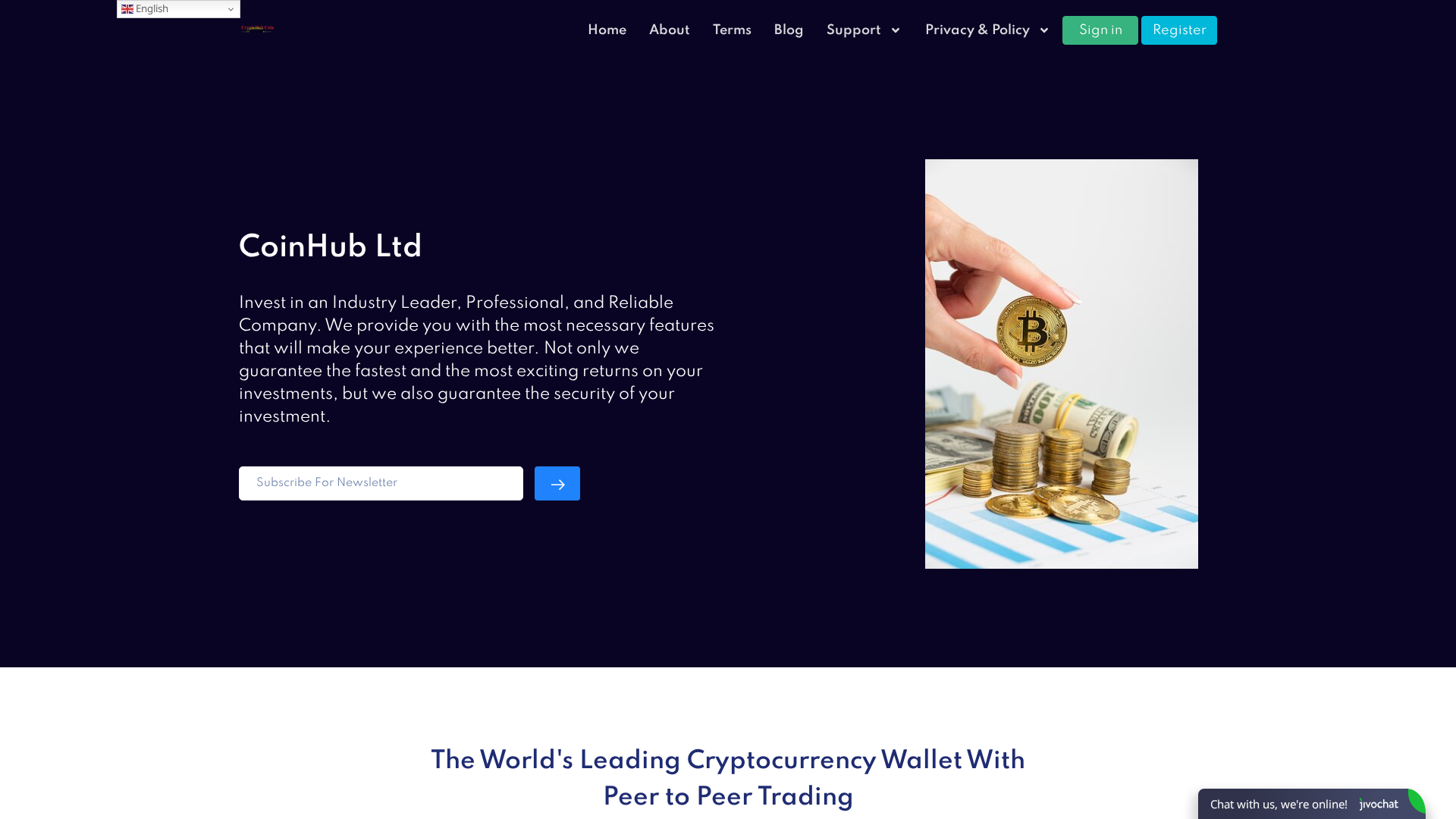 Screenshot of mycoinhubweb.com