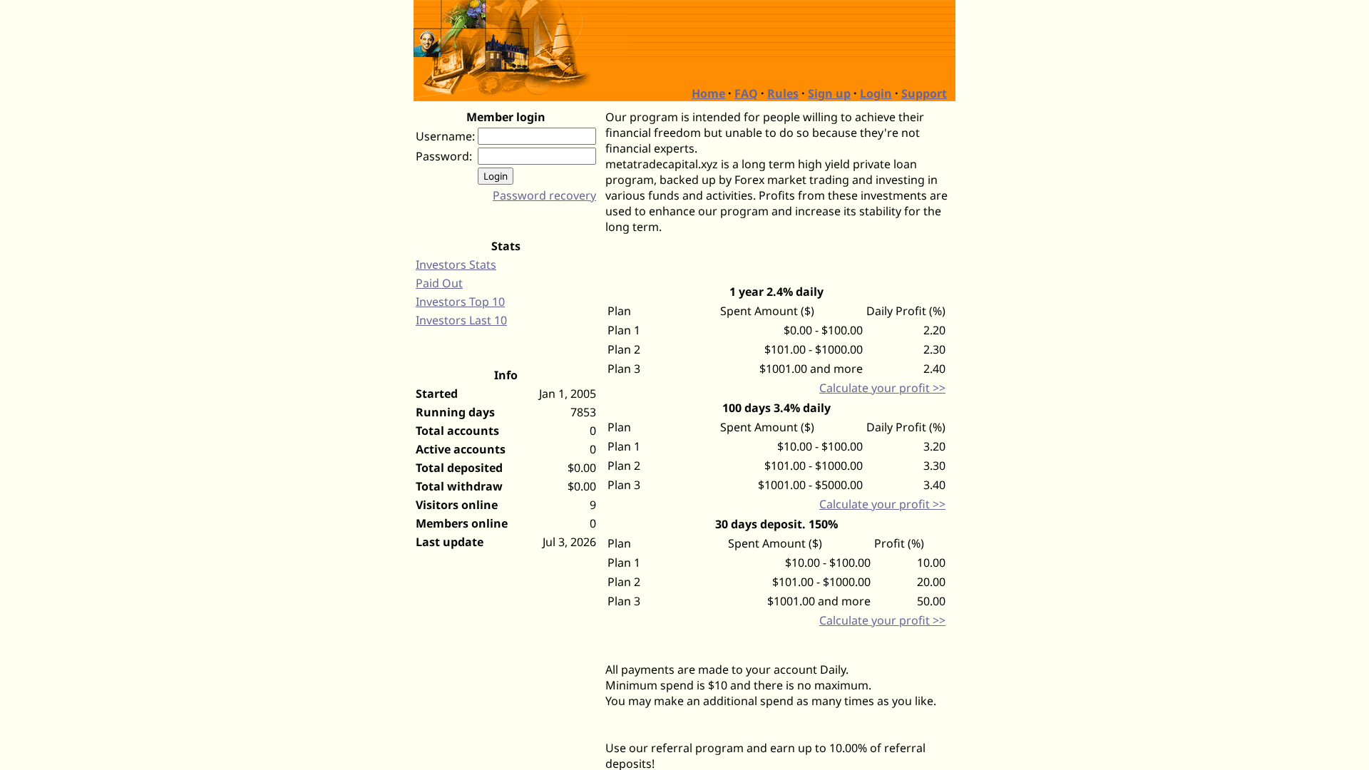 Screenshot of metatradecapital.xyz