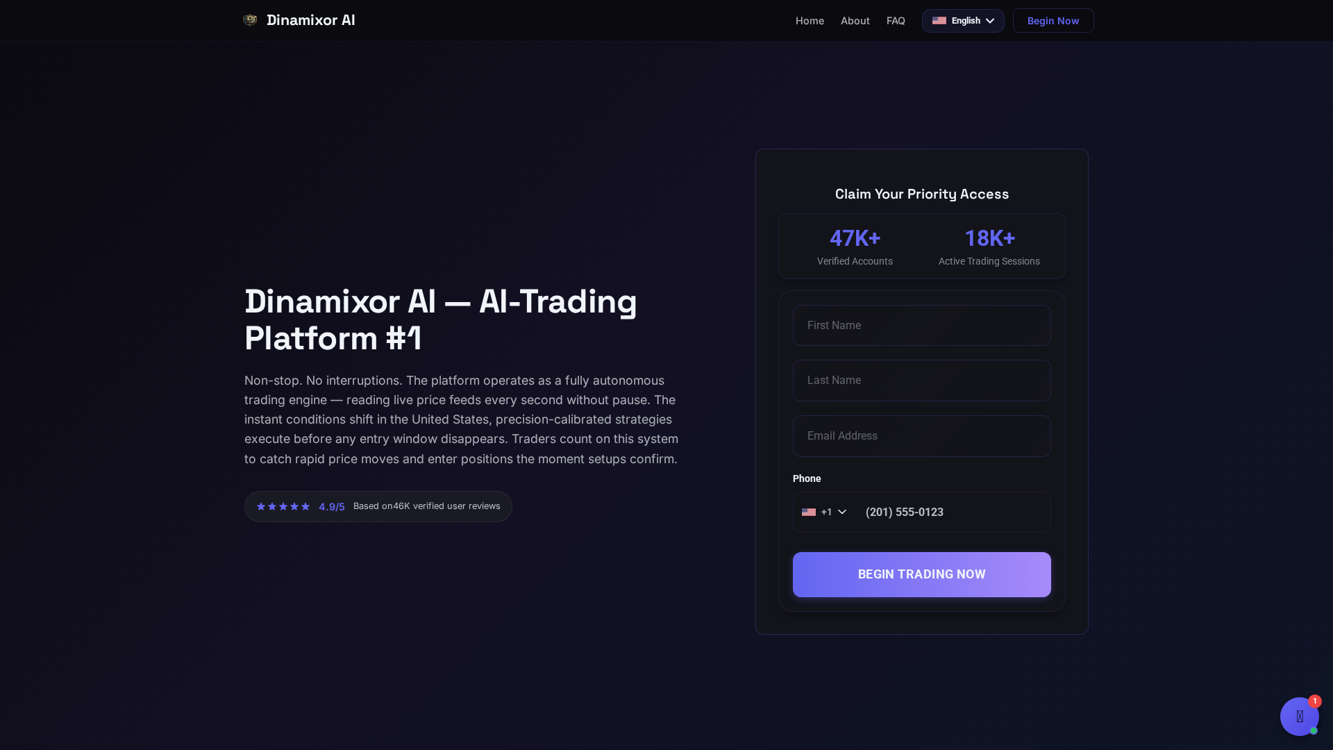Screenshot of dinamixor-ai.net