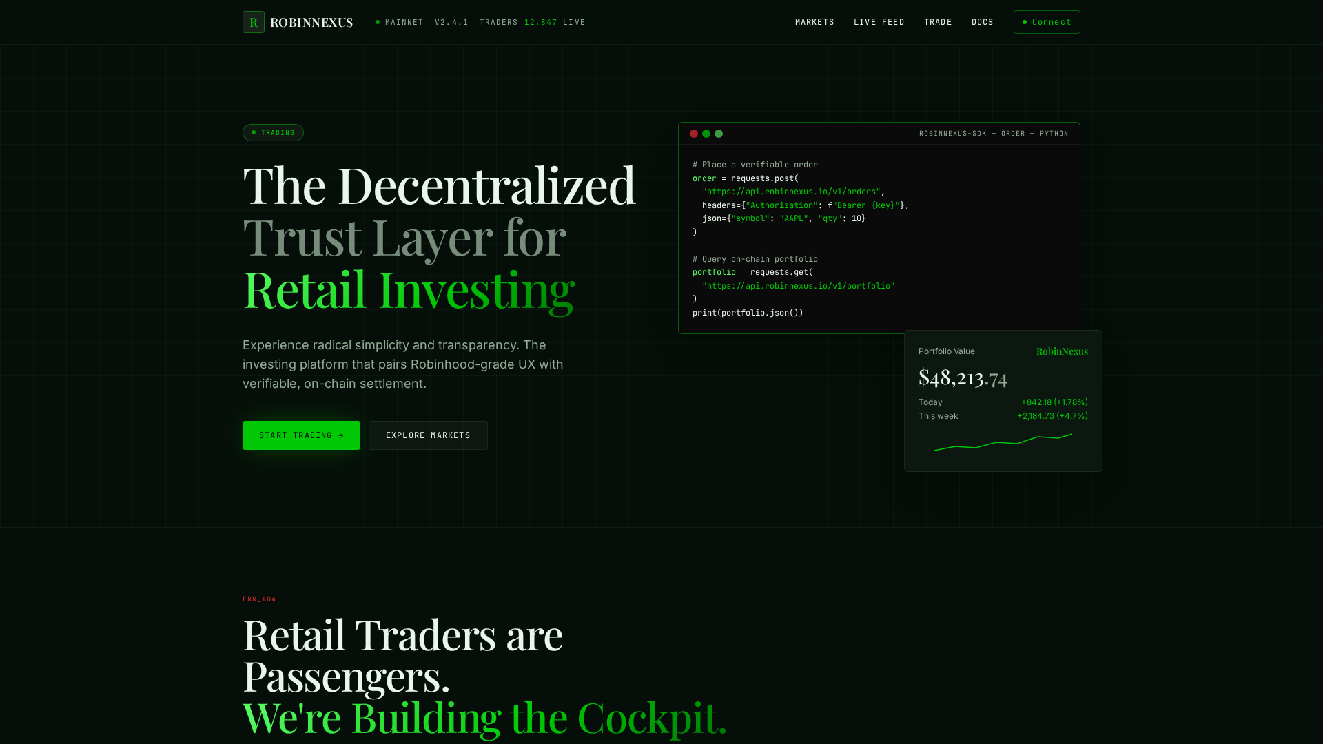 Screenshot of robinnexus.xyz