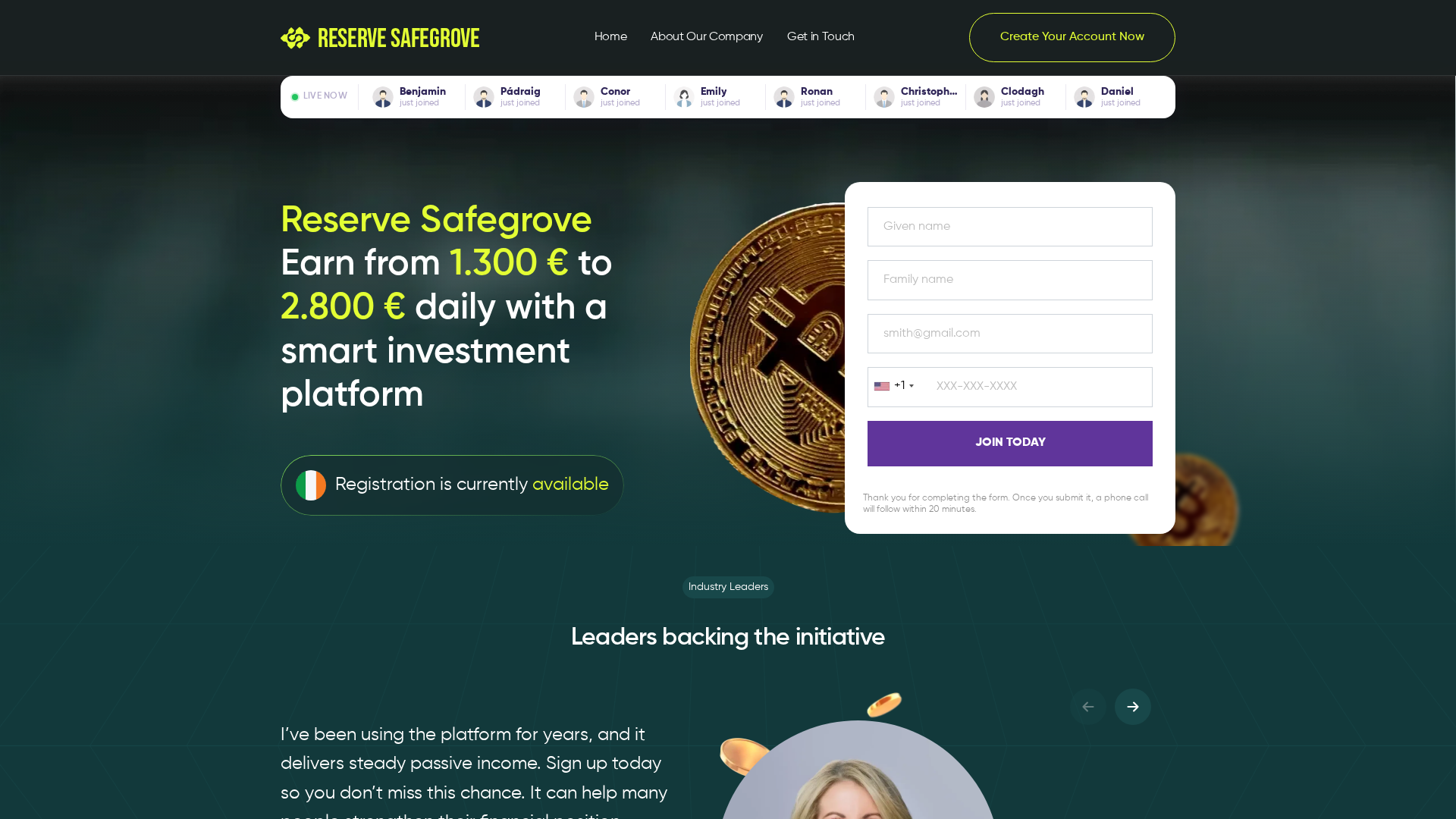 Screenshot of reservesafegrove-aibot.com