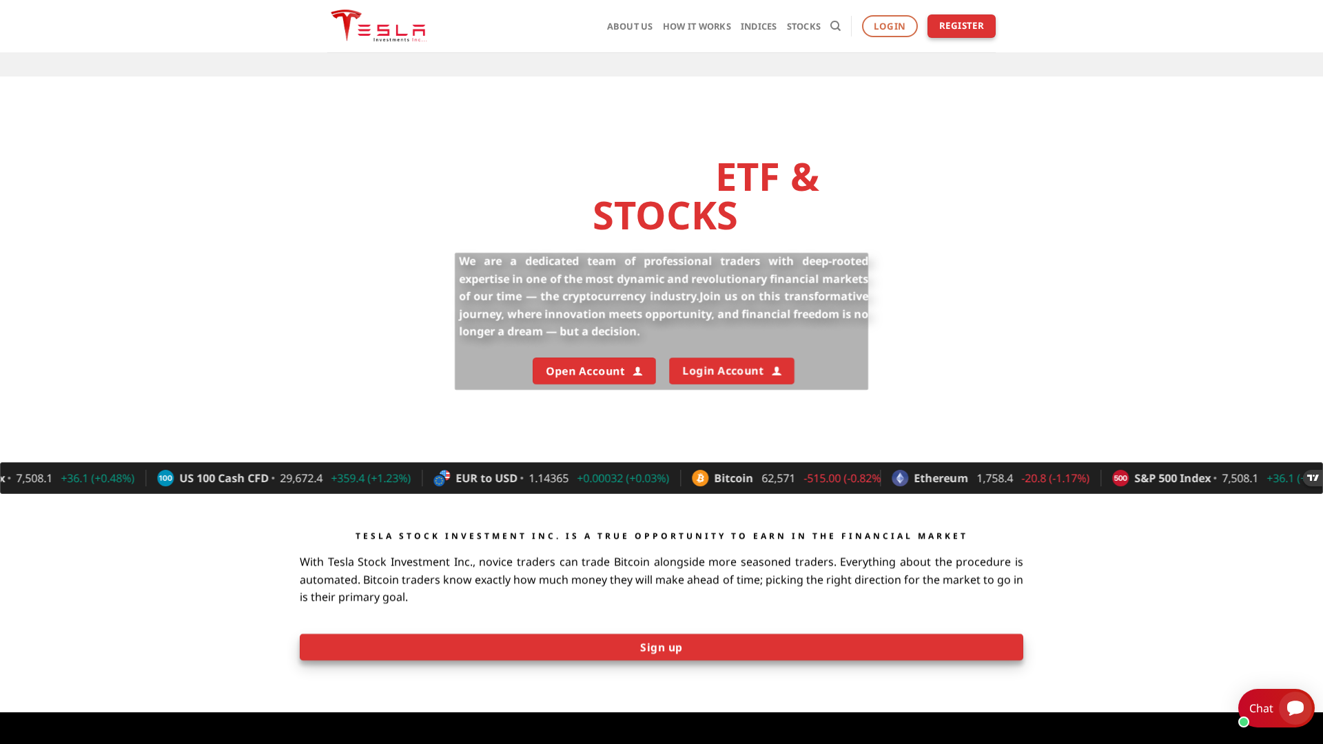 Screenshot of teslaxainvestment.com