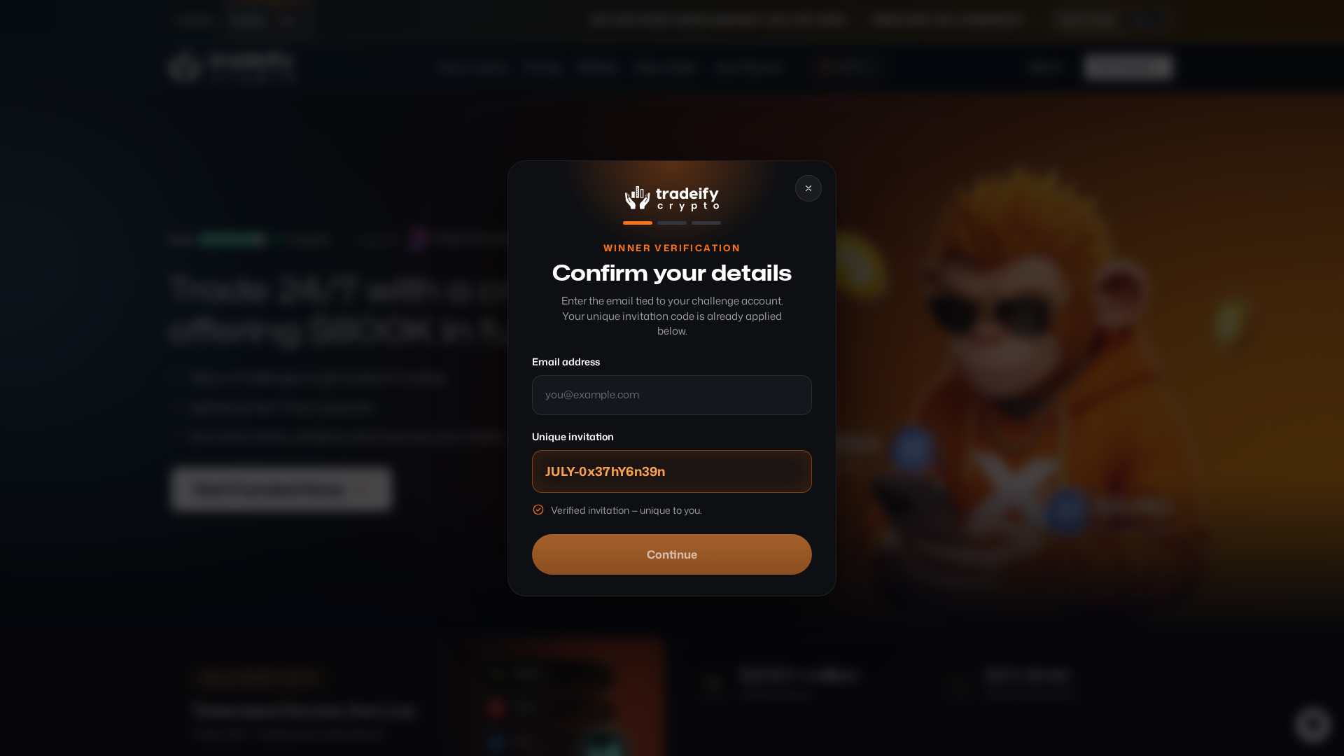Screenshot of tradeitycrypto.co