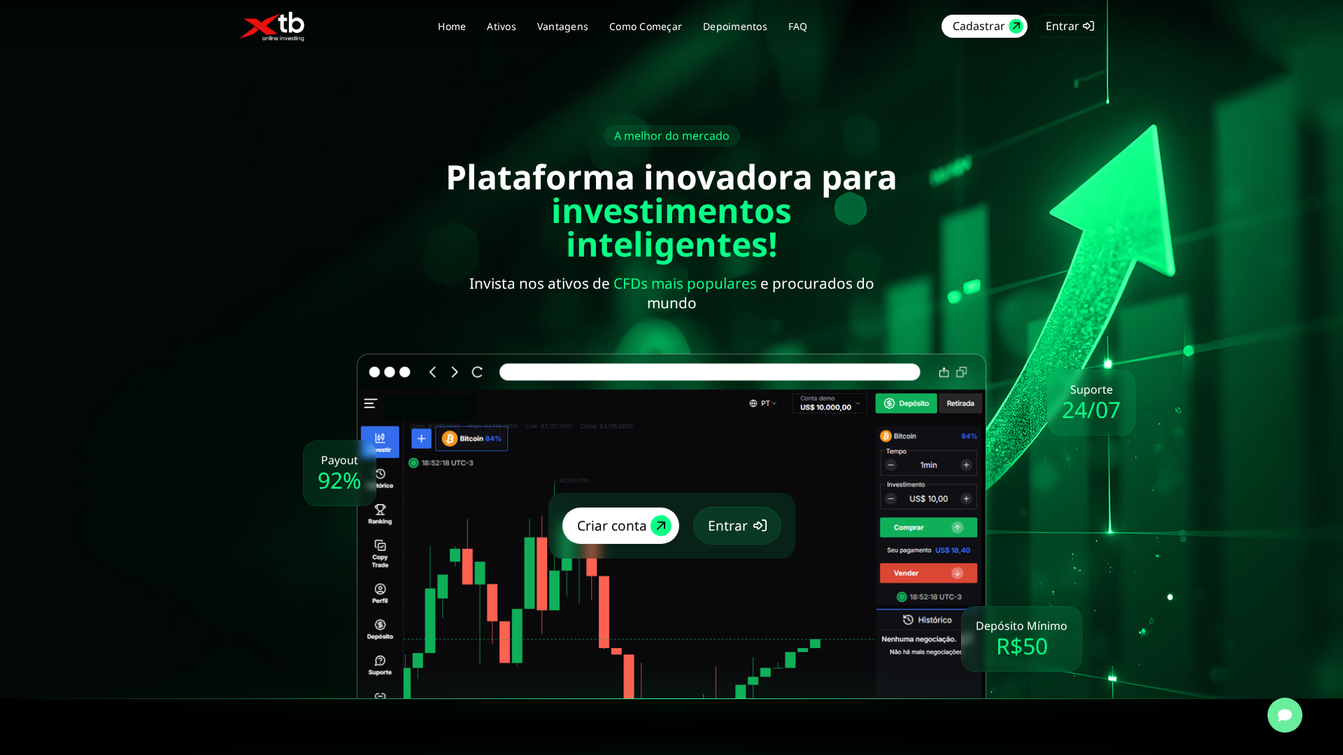 Screenshot of xtbclientesbrasil.com