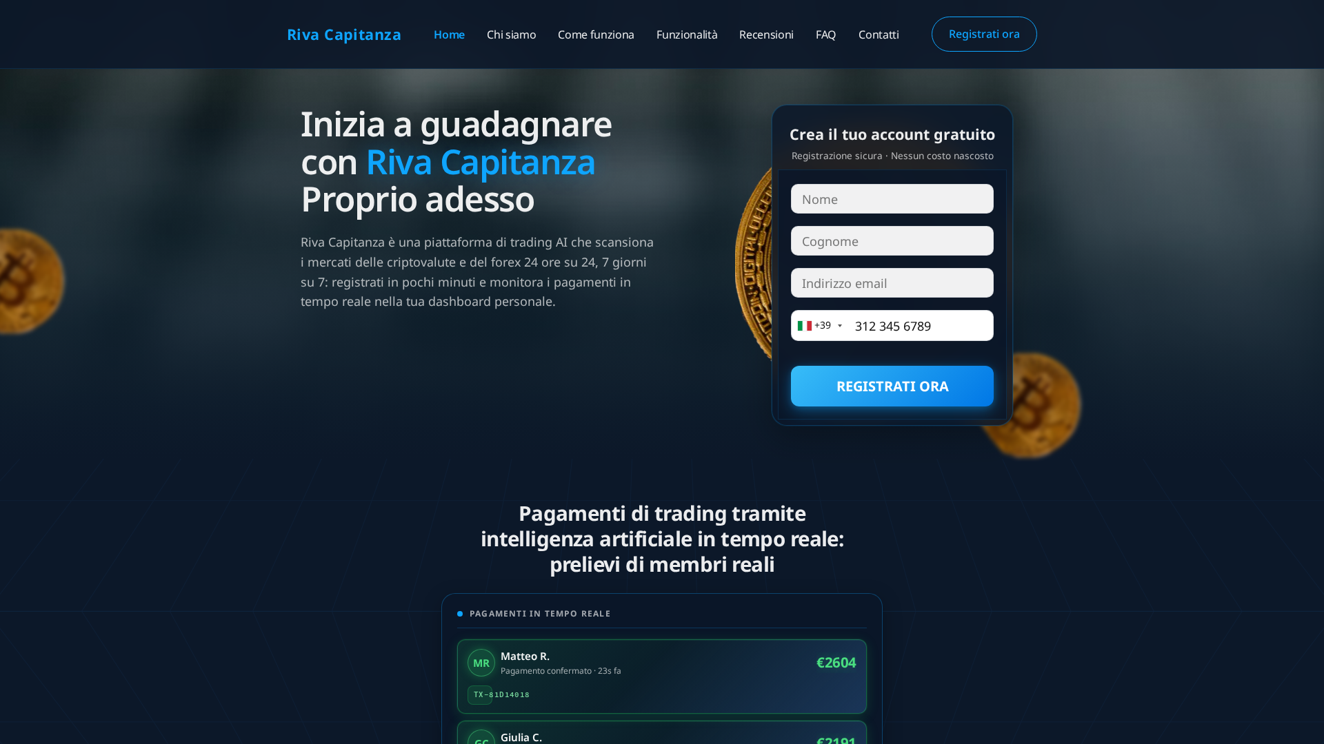Screenshot of rivacapitanza.business