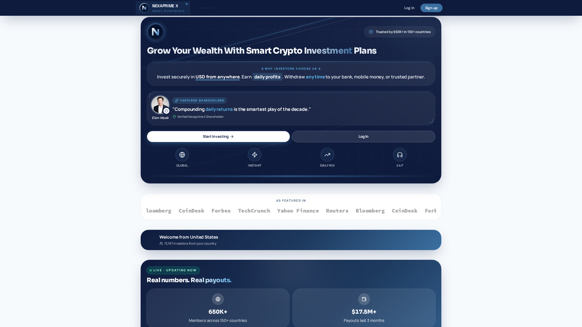 Screenshot of nexaprimex.com