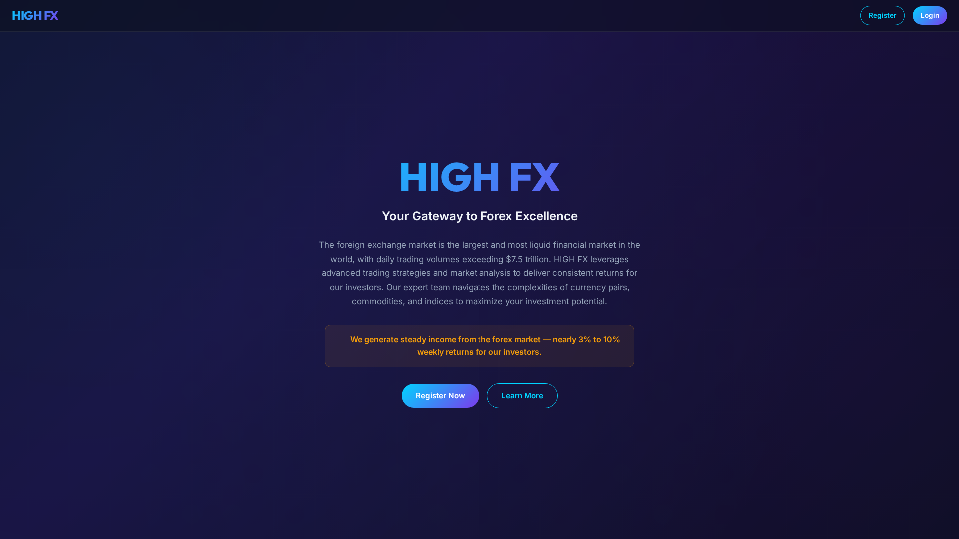Screenshot of highfx.in