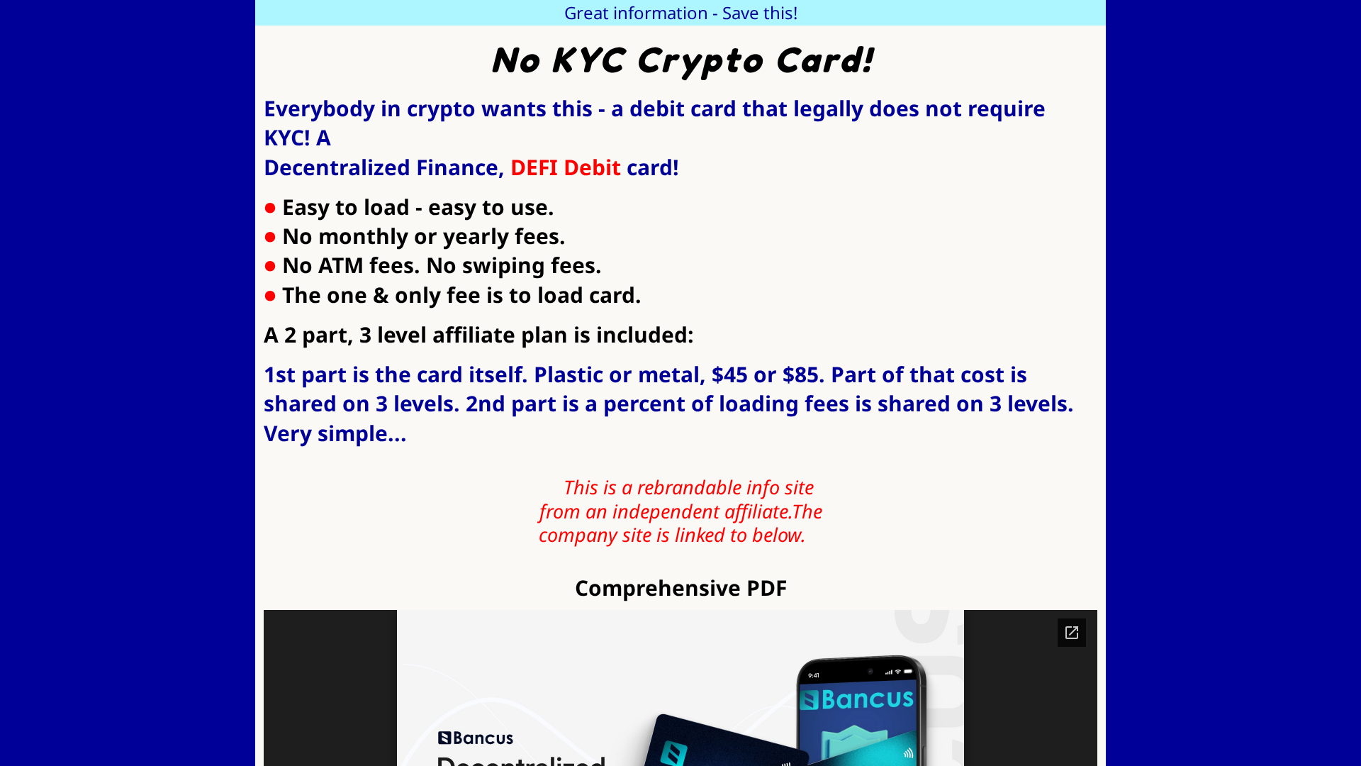 Screenshot of defidebit.info
