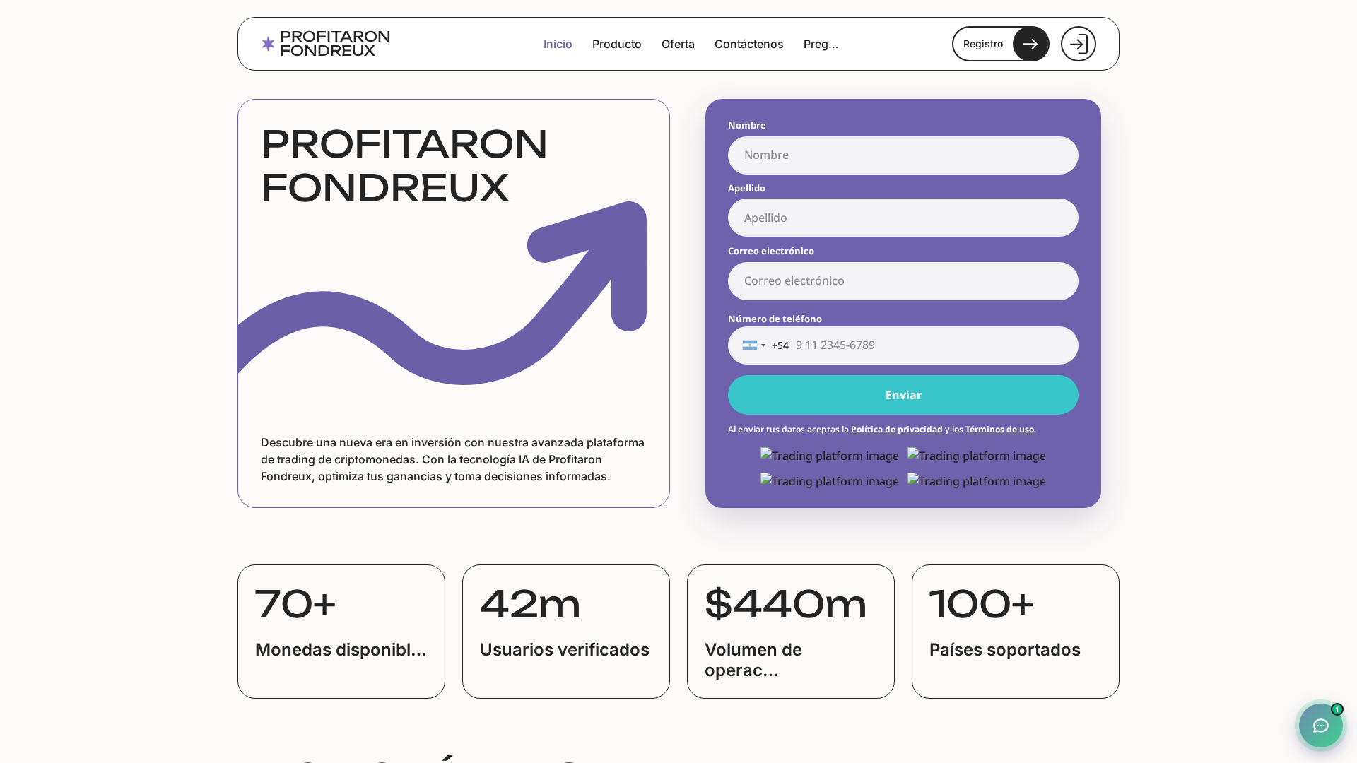 Screenshot of profitaron-fondreux.net