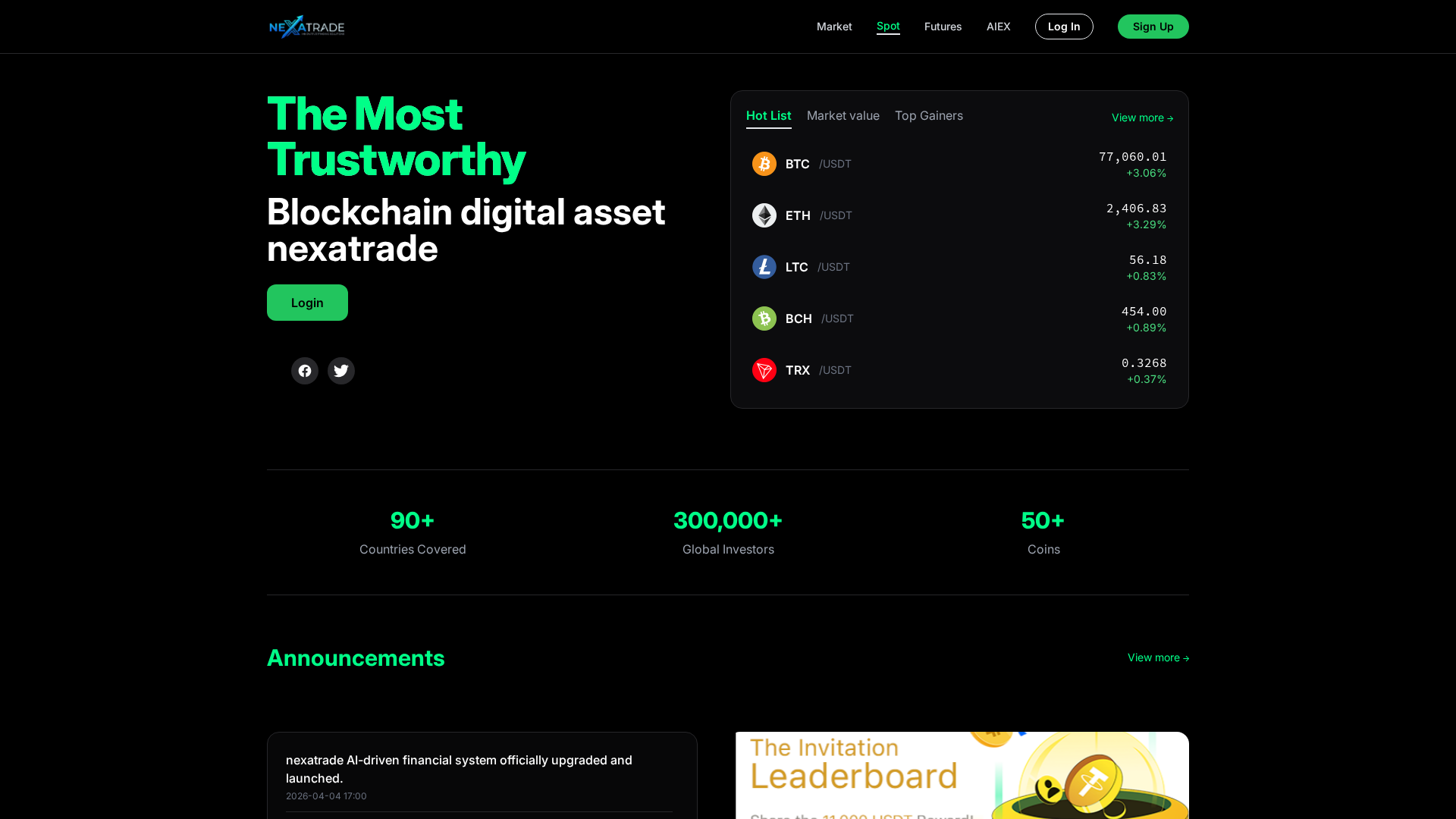 Screenshot of nexatrade.live