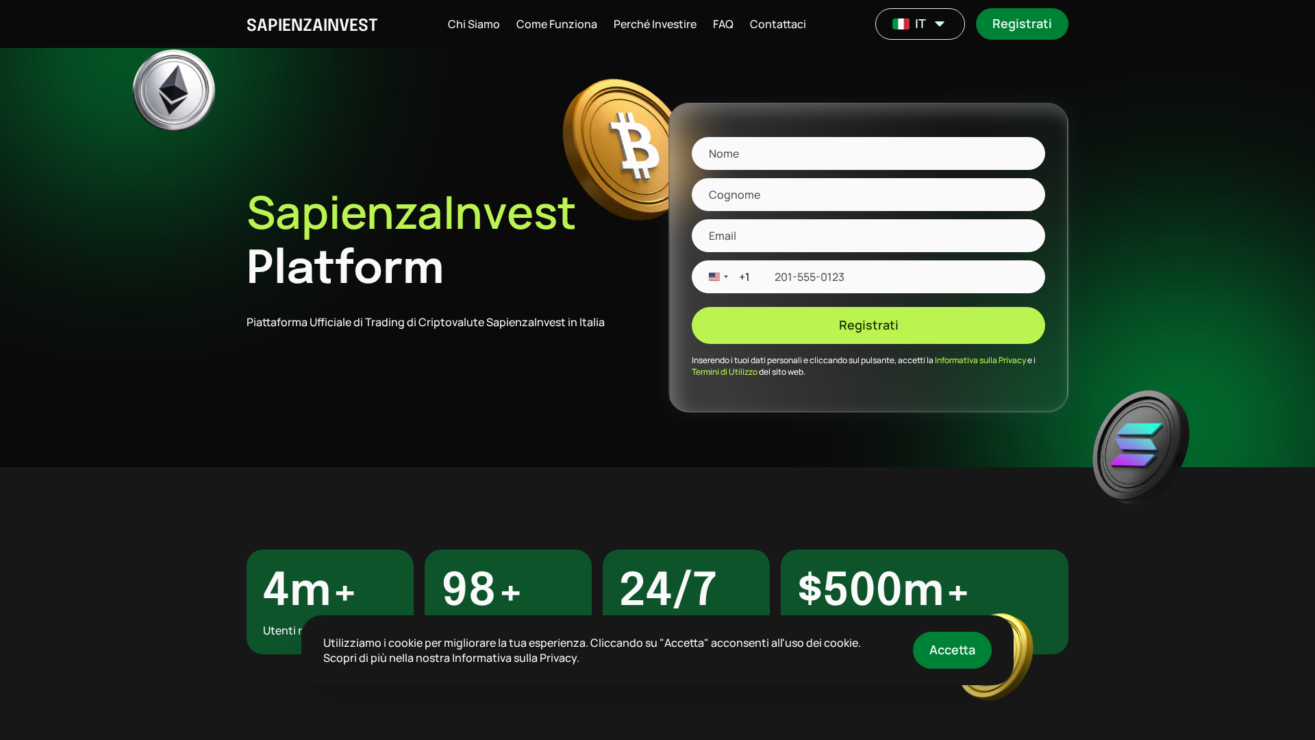Screenshot of sapienza-invest.org