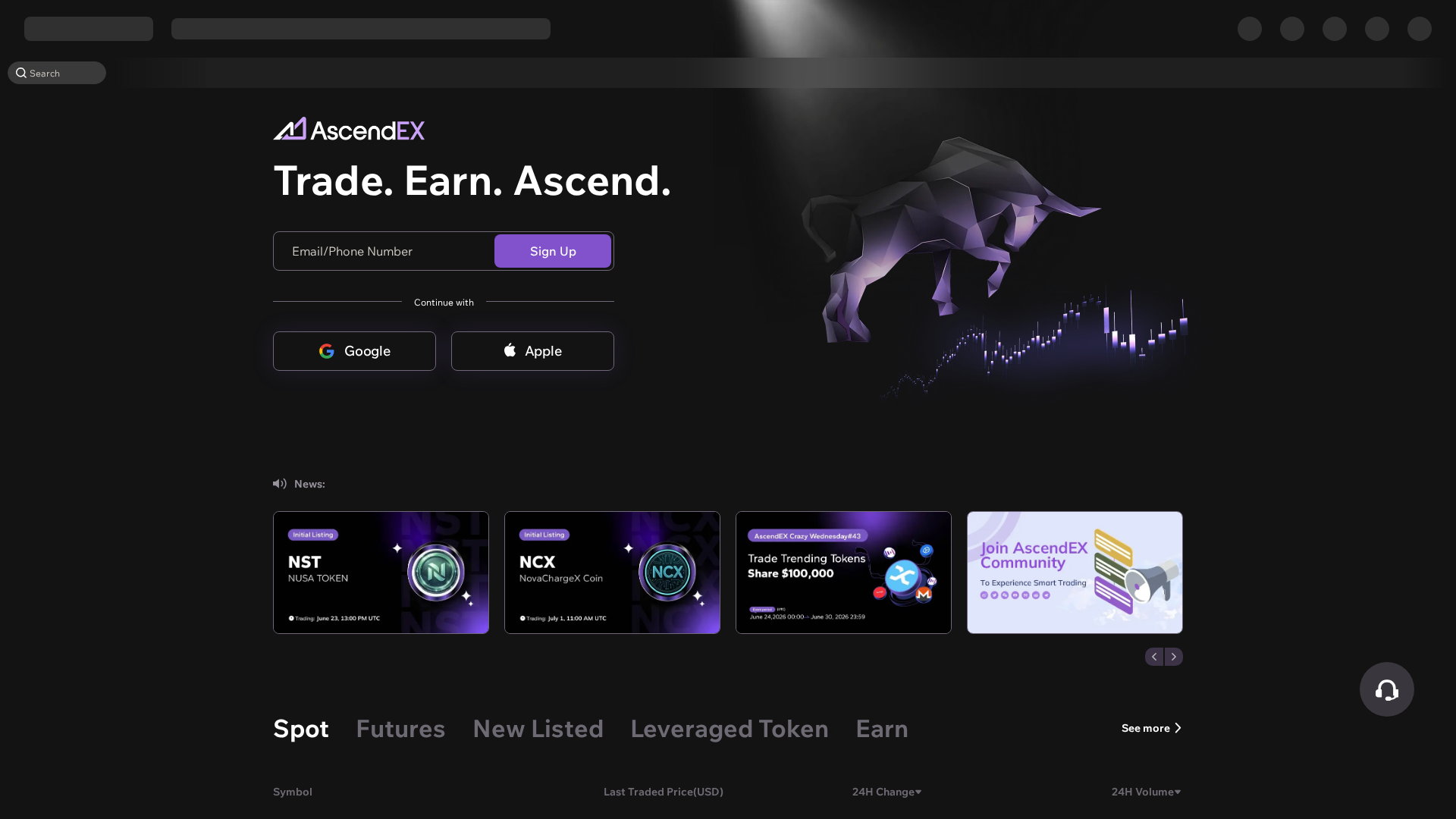 Screenshot of ascendexen.com
