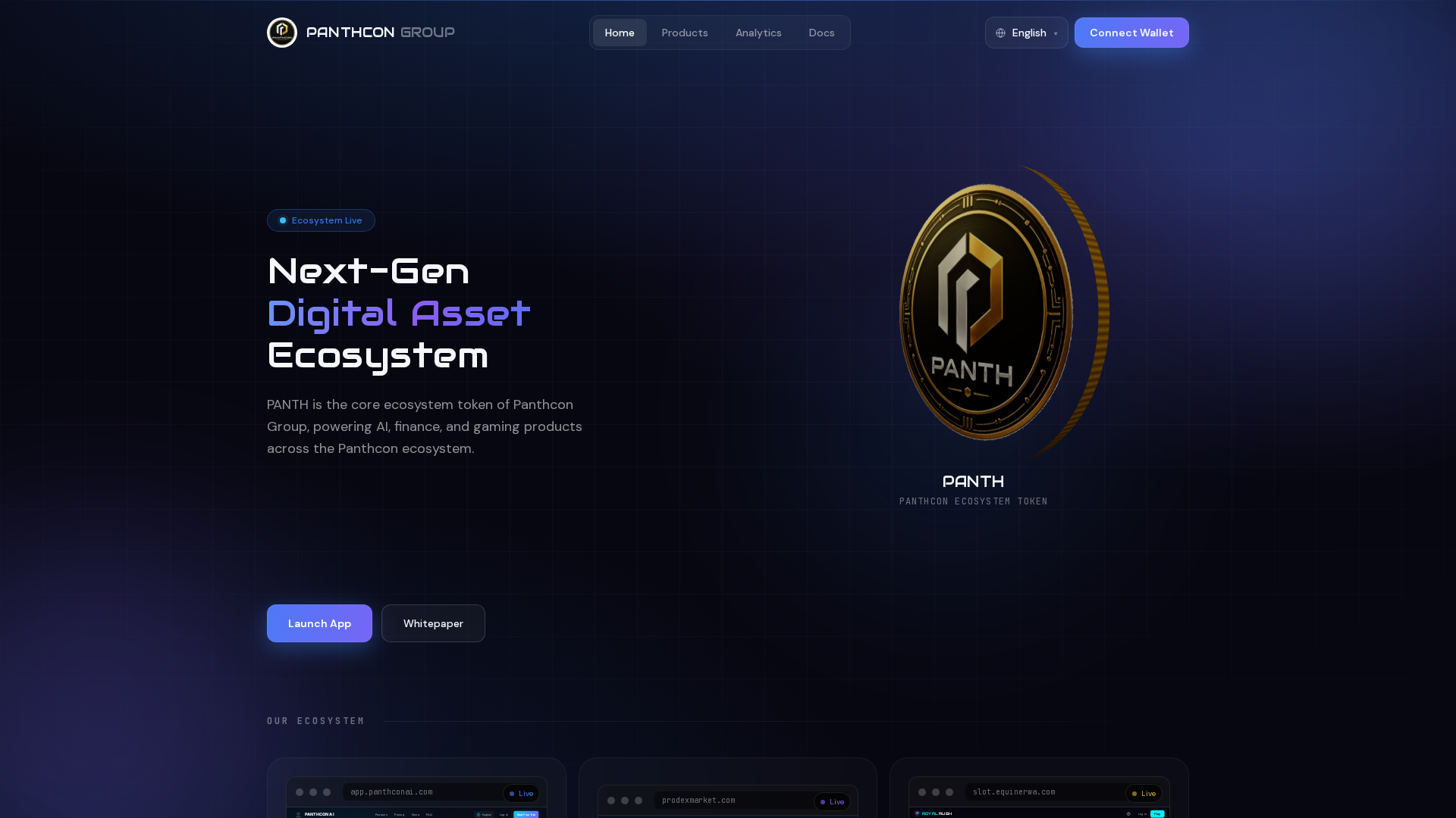 Screenshot of panthcongroup.com
