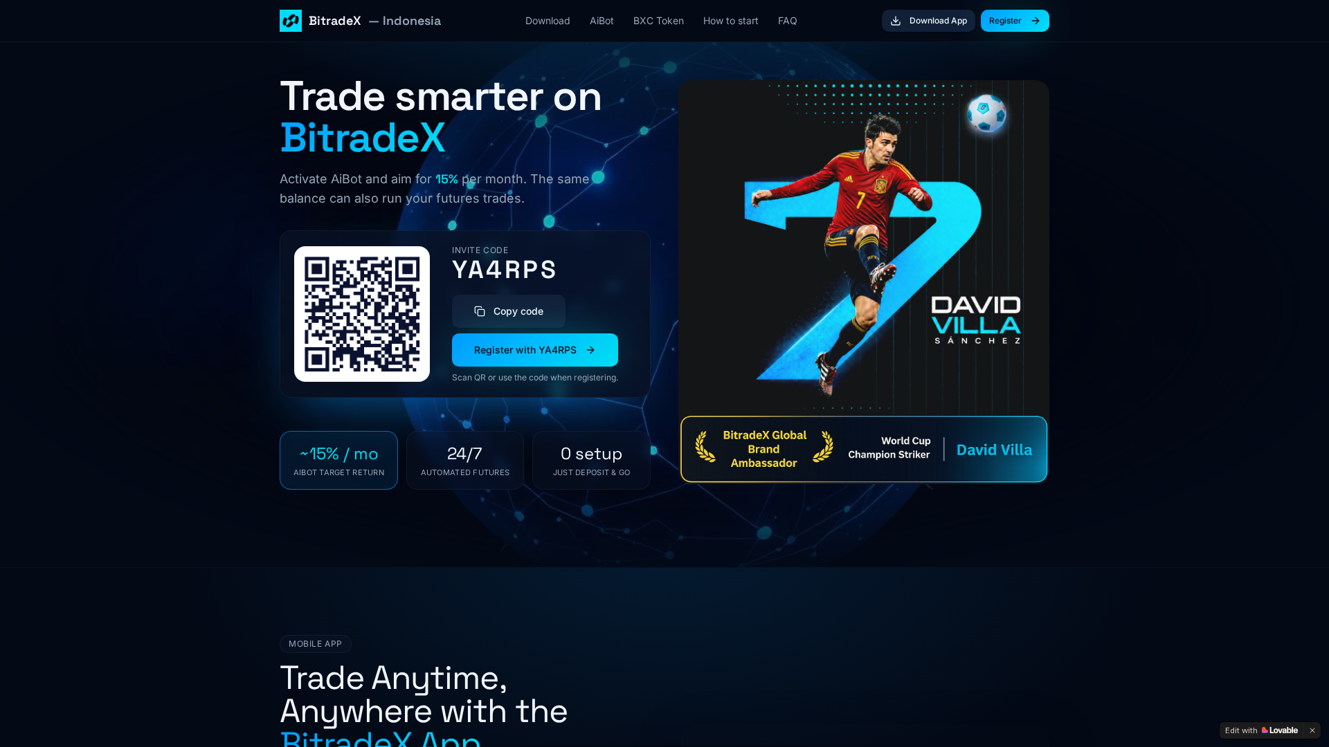 Screenshot of bitradex-id.com