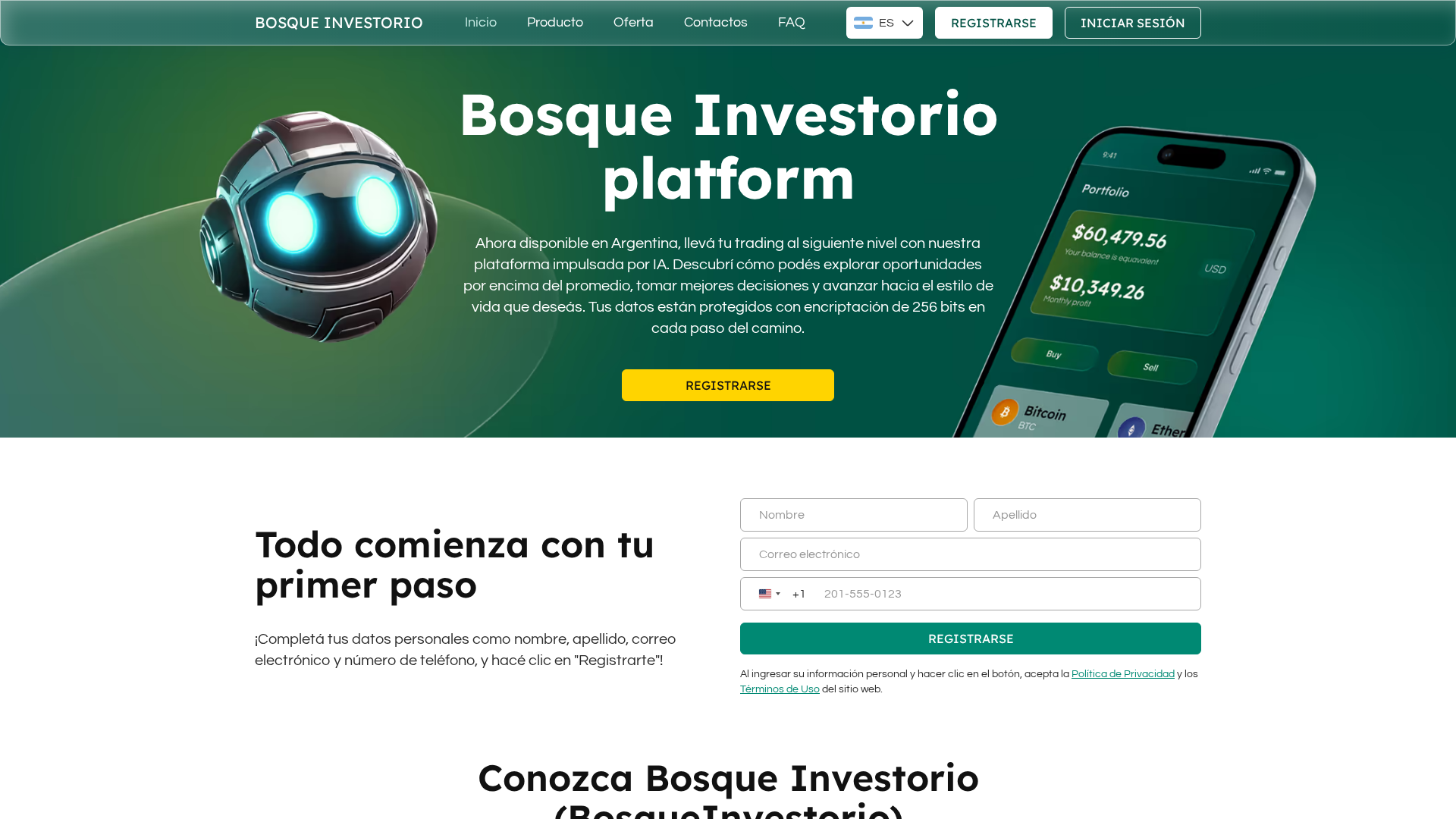 Screenshot of bosqueinvestorio.com