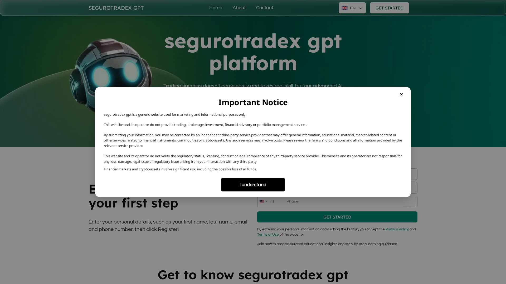 Screenshot of segurotradex-gpt.live