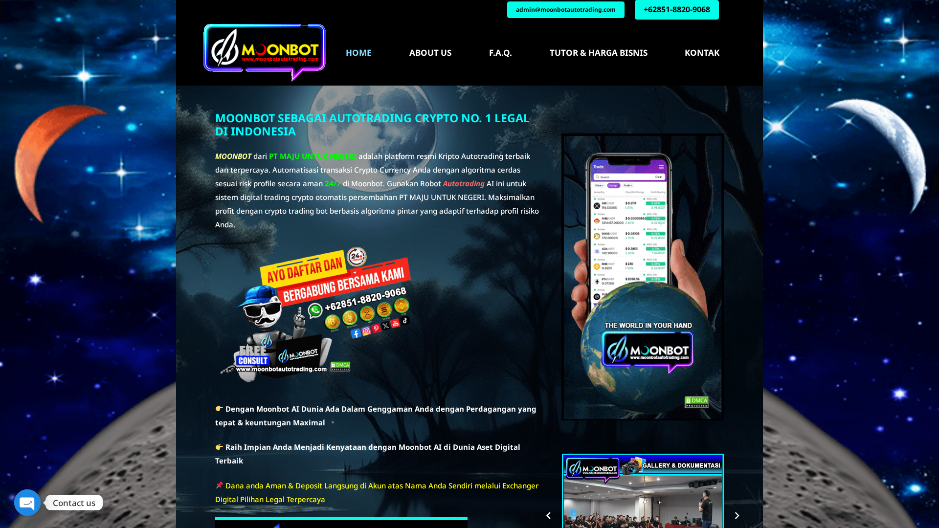Screenshot of moonbotautotrading.com