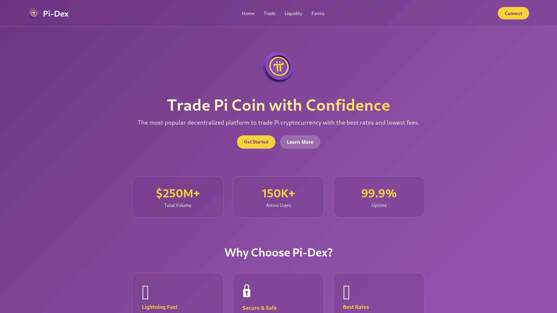 Screenshot of pi-dex.com