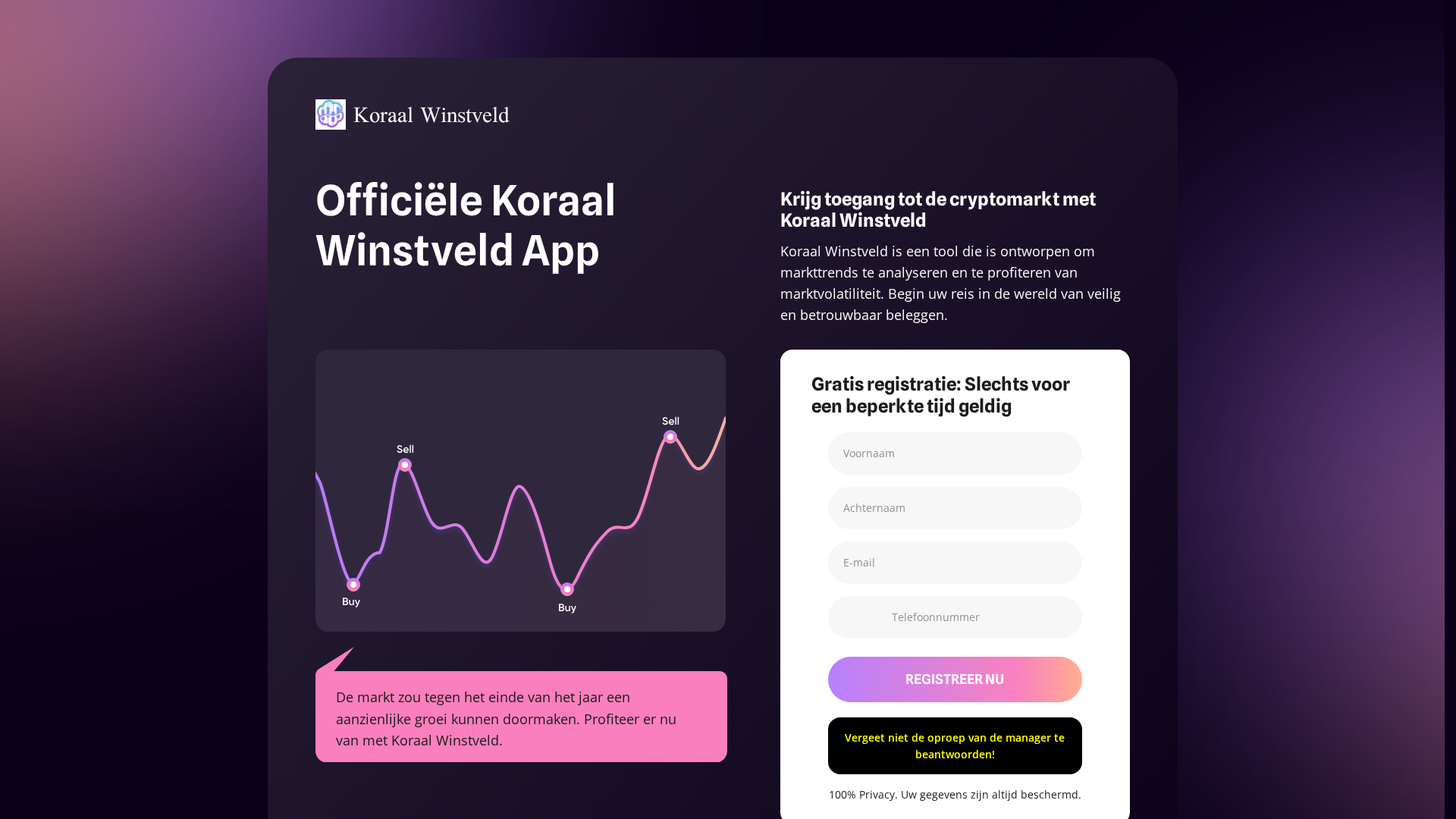 Screenshot of koraalwinstveldtrade.com