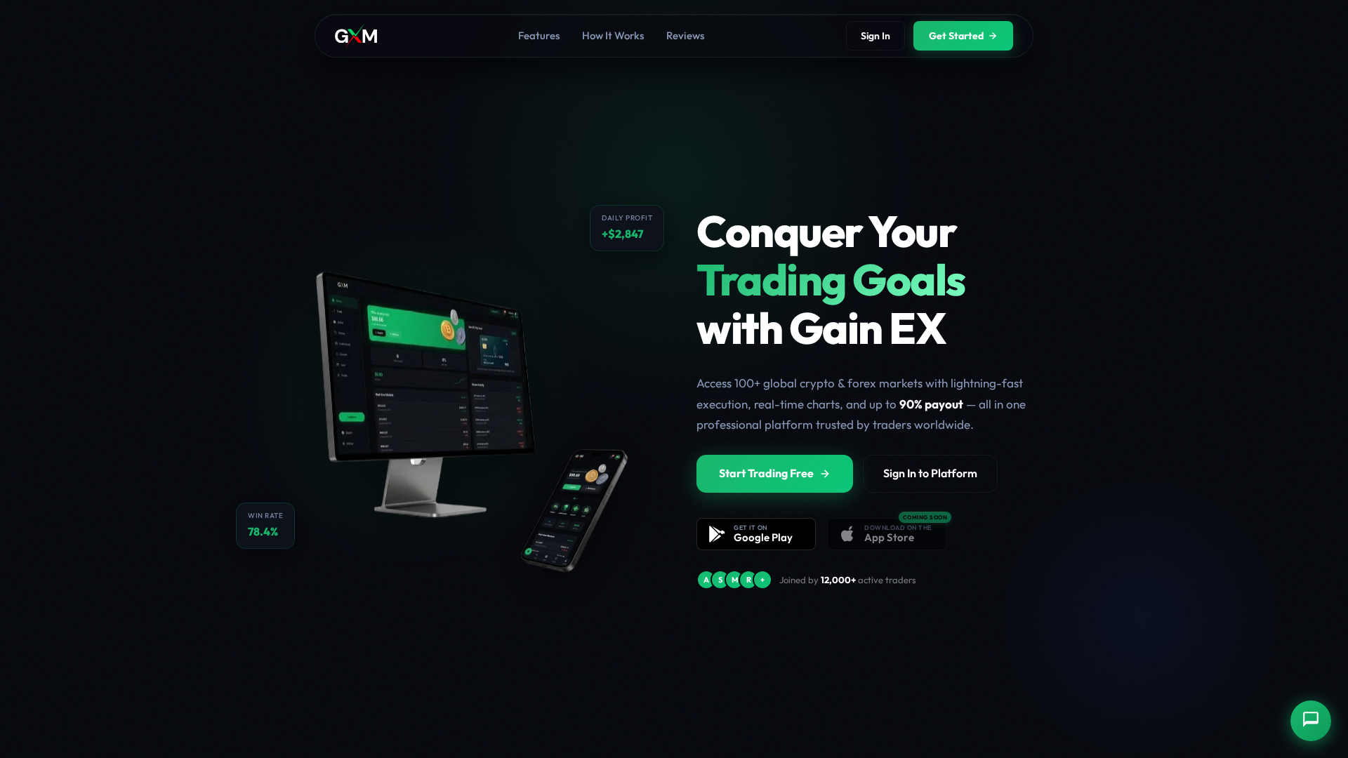 Screenshot of gainexmarket.com
