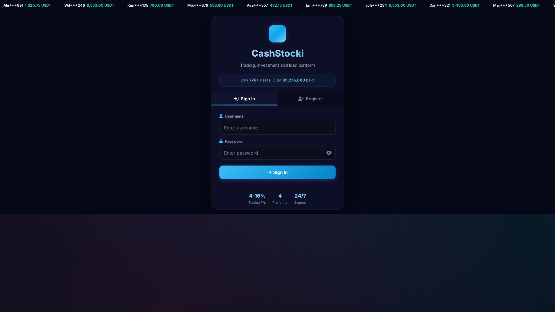 Screenshot of cashstocki.shop