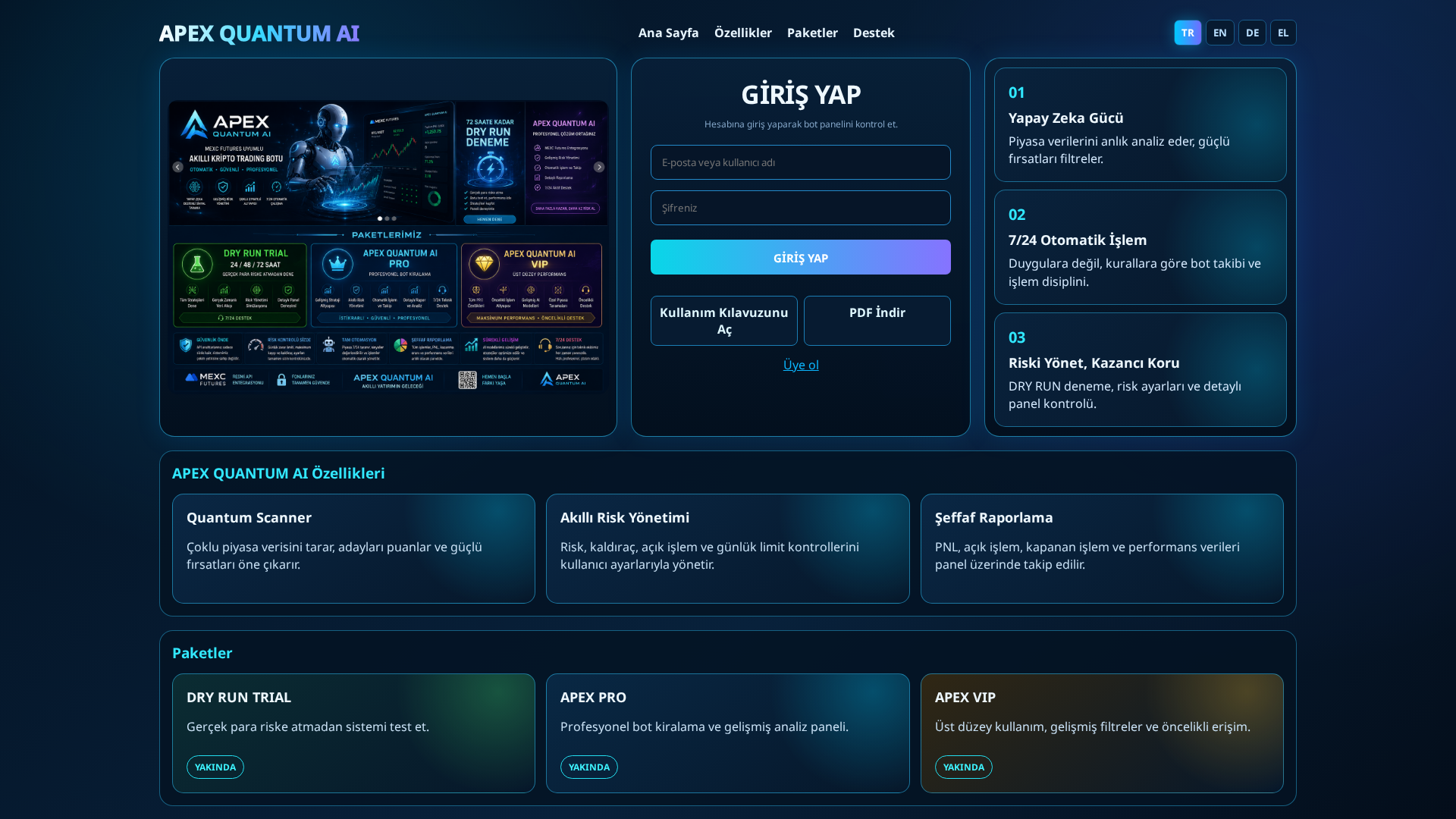 Screenshot of apexquantumai.duckdns.org